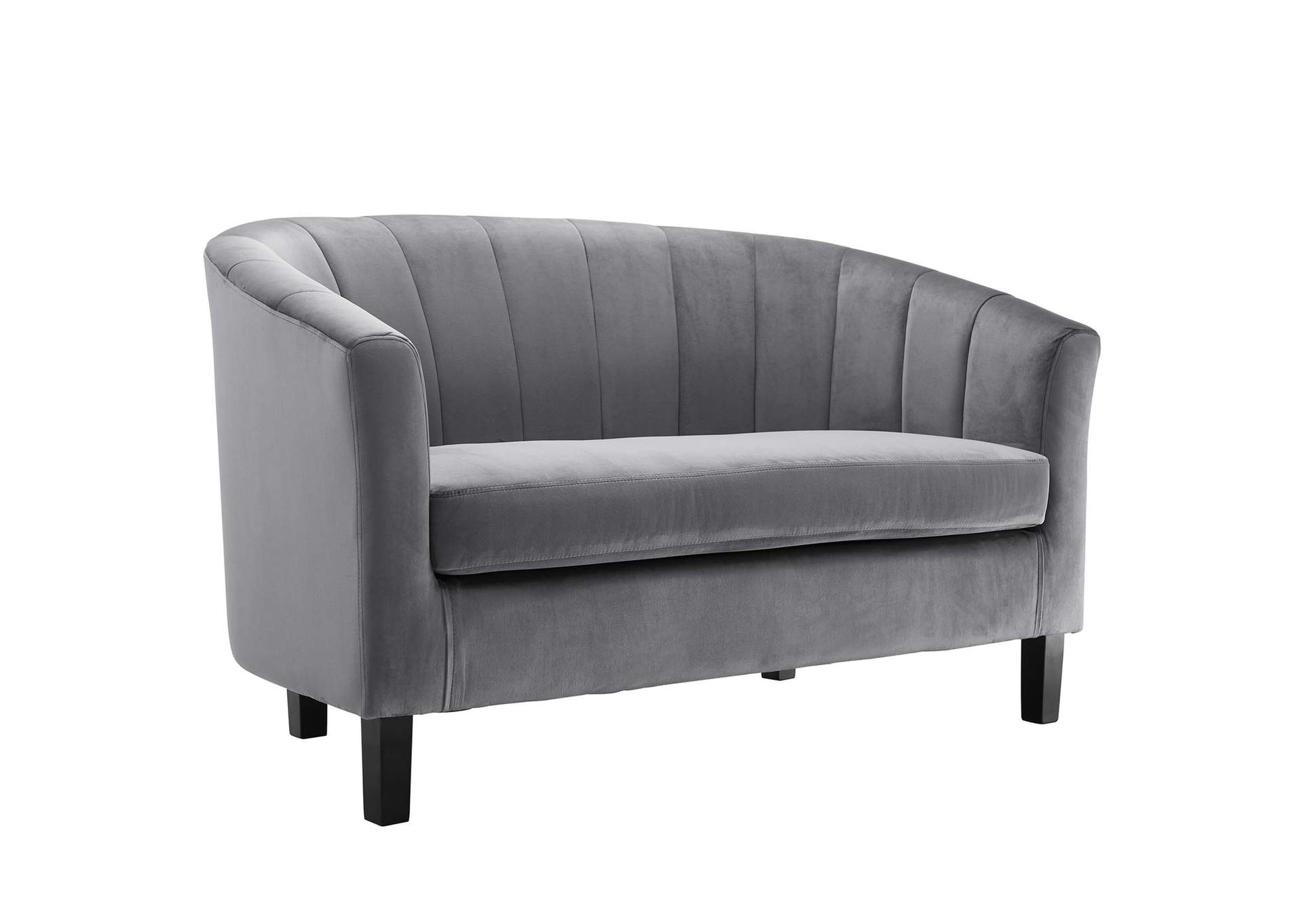 Gray Prospect Channel Tufted Performance Velvet Loveseat,Modway