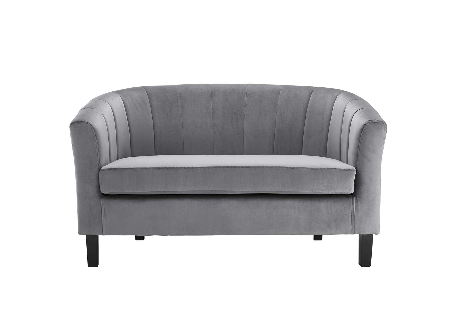 Gray Prospect Channel Tufted Performance Velvet Loveseat,Modway