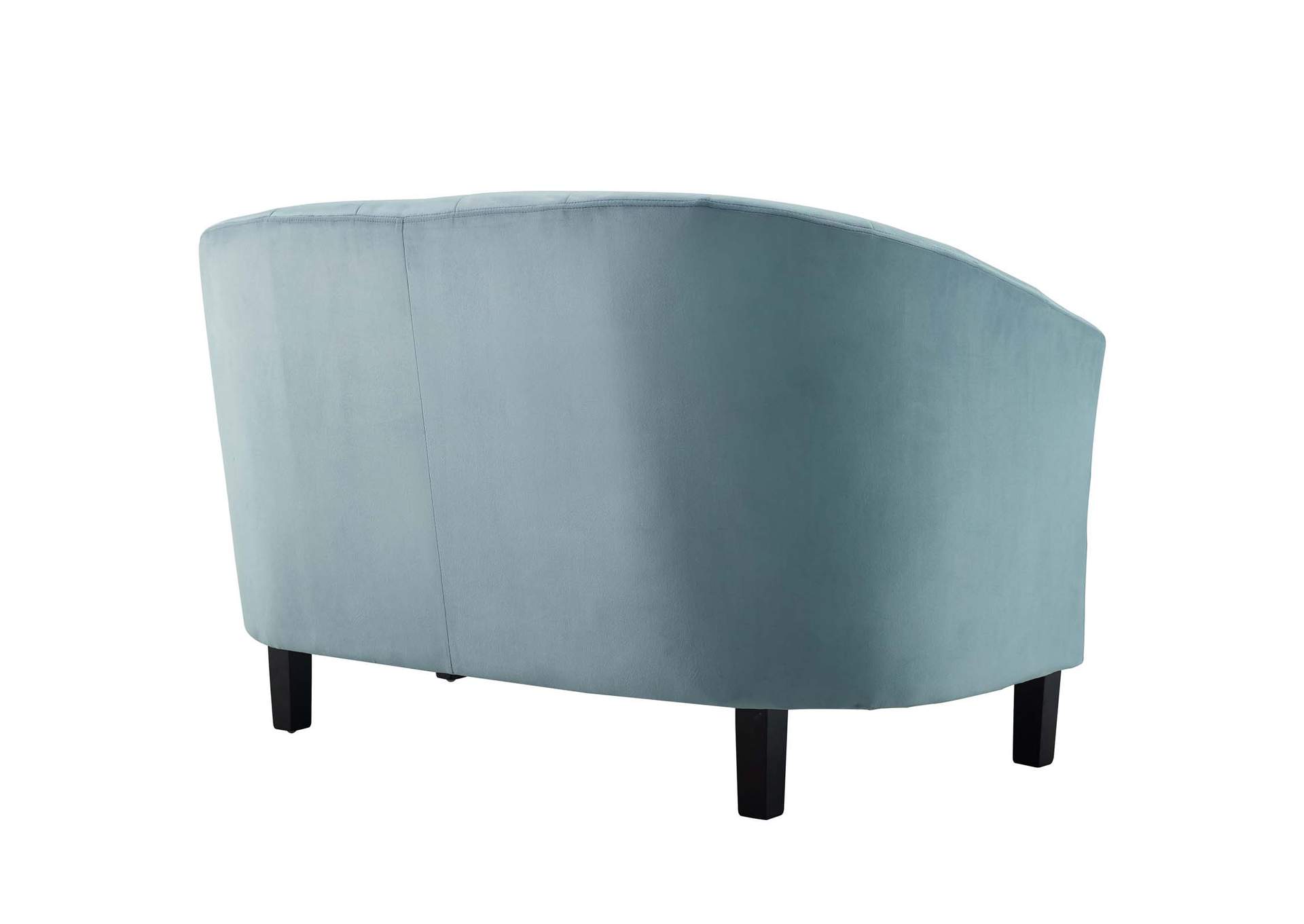 Light Blue Prospect Channel Tufted Performance Velvet Loveseat,Modway
