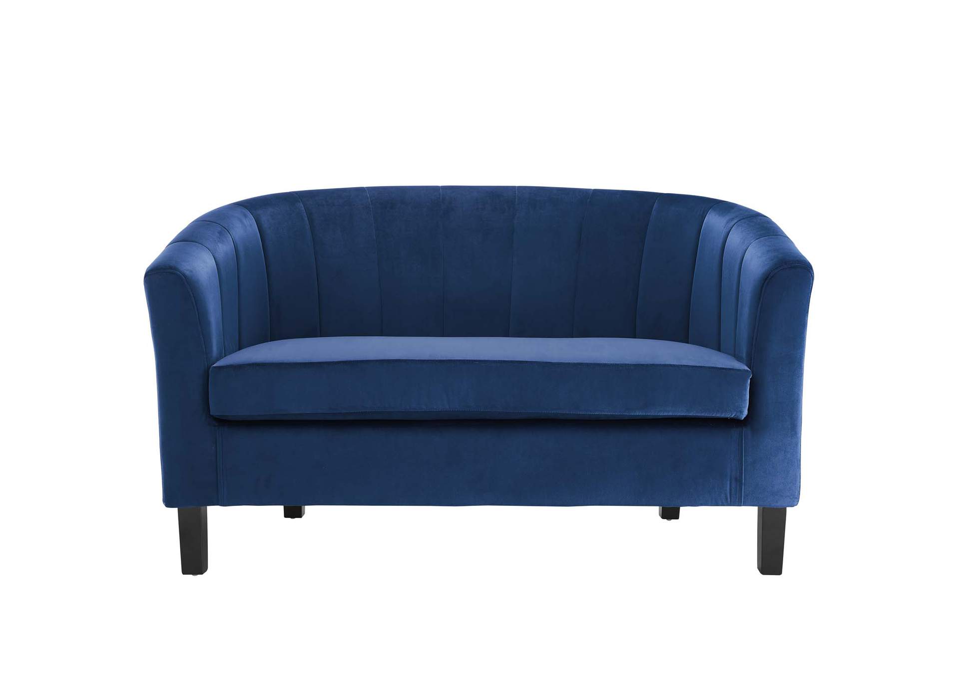 Navy Prospect Channel Tufted Performance Velvet Loveseat,Modway