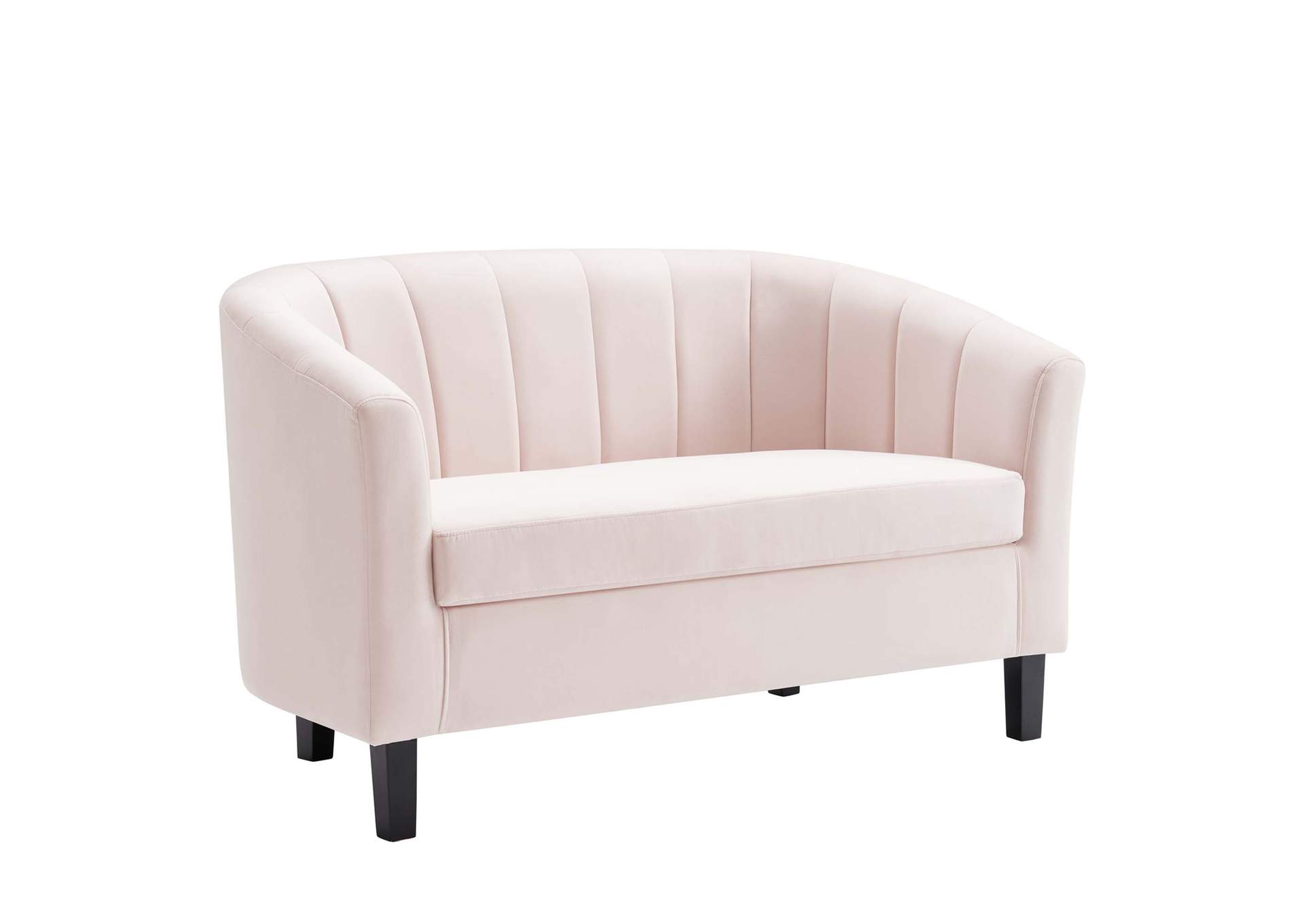 Pink Prospect Channel Tufted Performance Velvet Loveseat,Modway