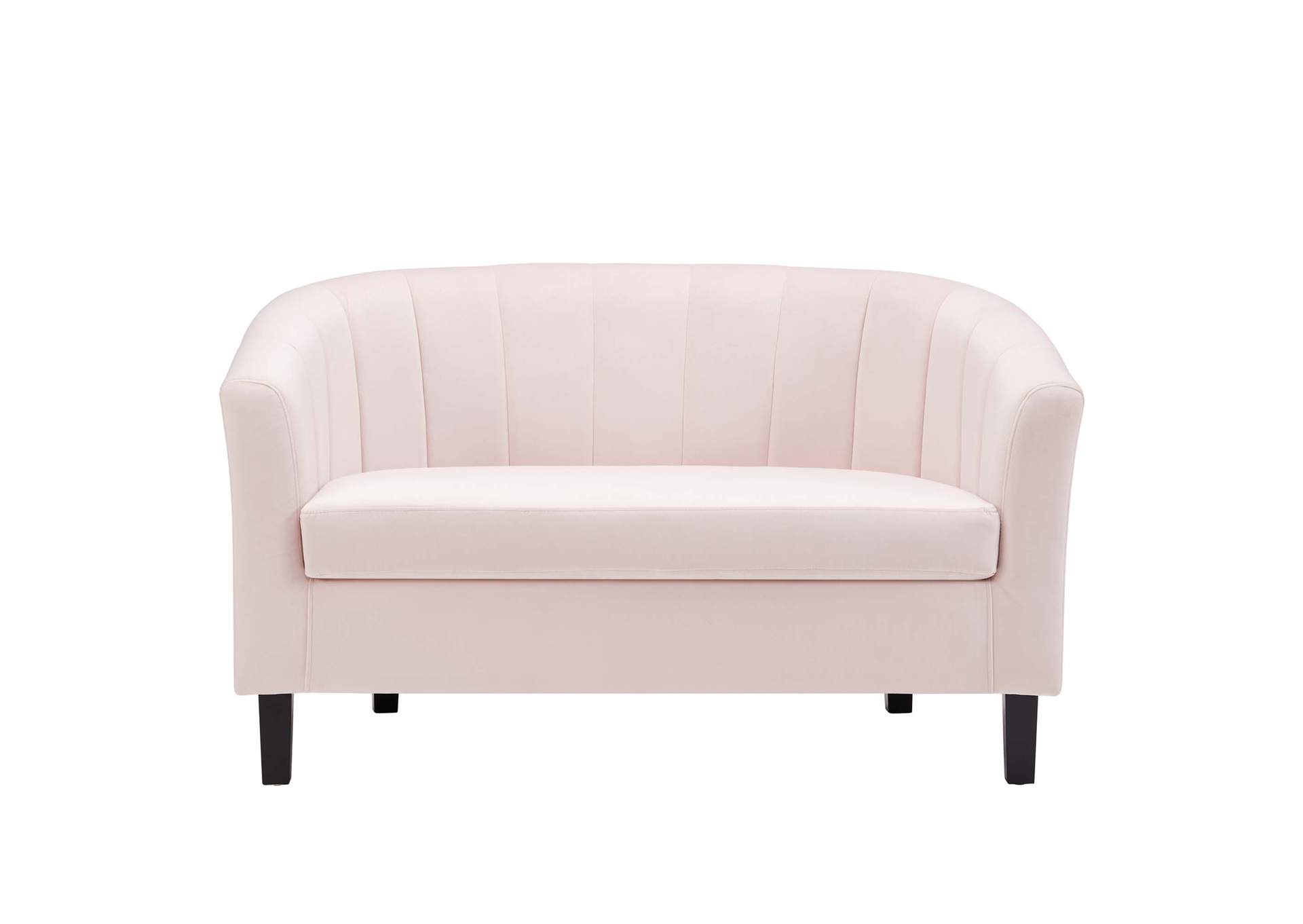 Pink Prospect Channel Tufted Performance Velvet Loveseat,Modway