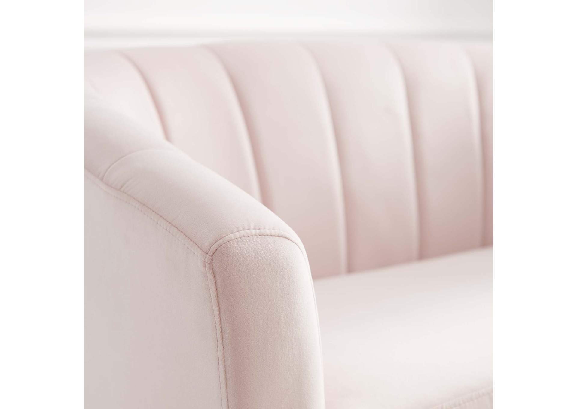 Pink Prospect Channel Tufted Performance Velvet Loveseat,Modway