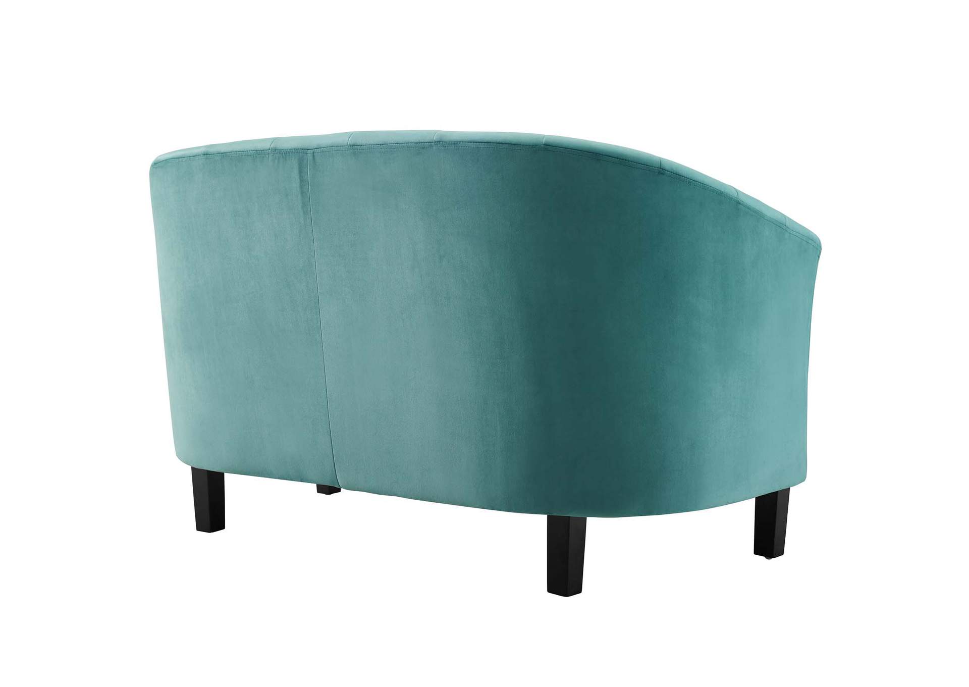 Teal Prospect Channel Tufted Performance Velvet Loveseat,Modway