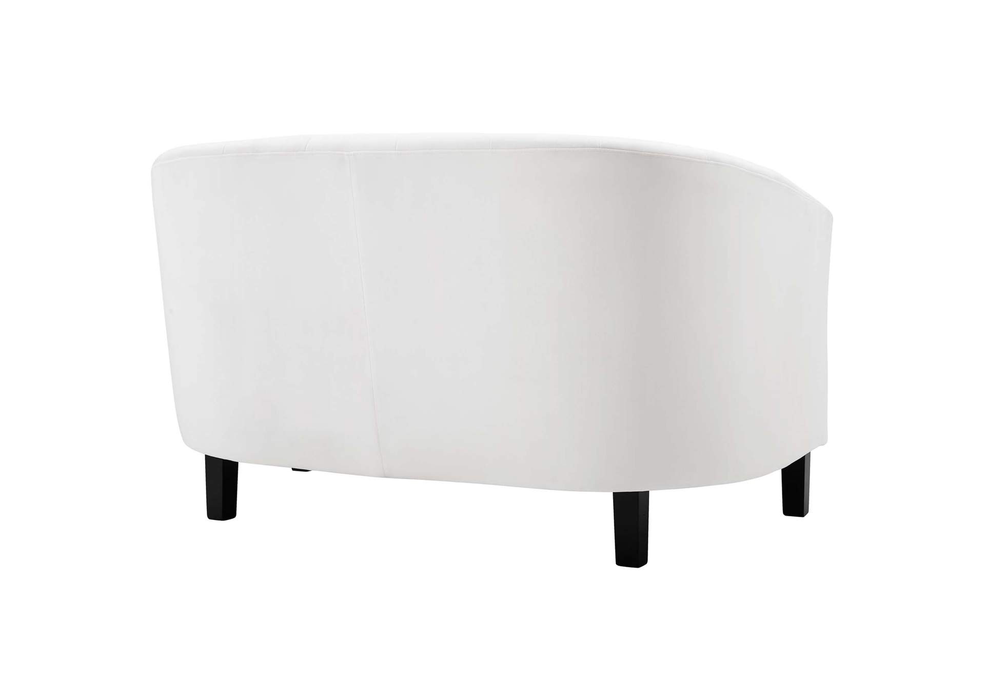 White Prospect Channel Tufted Performance Velvet Loveseat,Modway