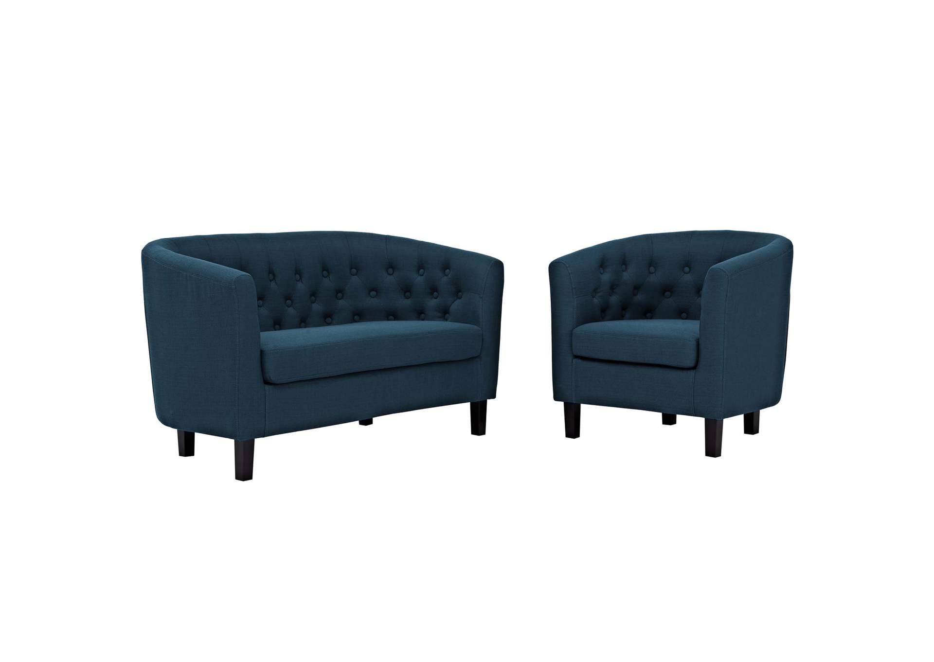 Azure Prospect 2 Piece Upholstered Fabric Loveseat and Armchair Set,Modway