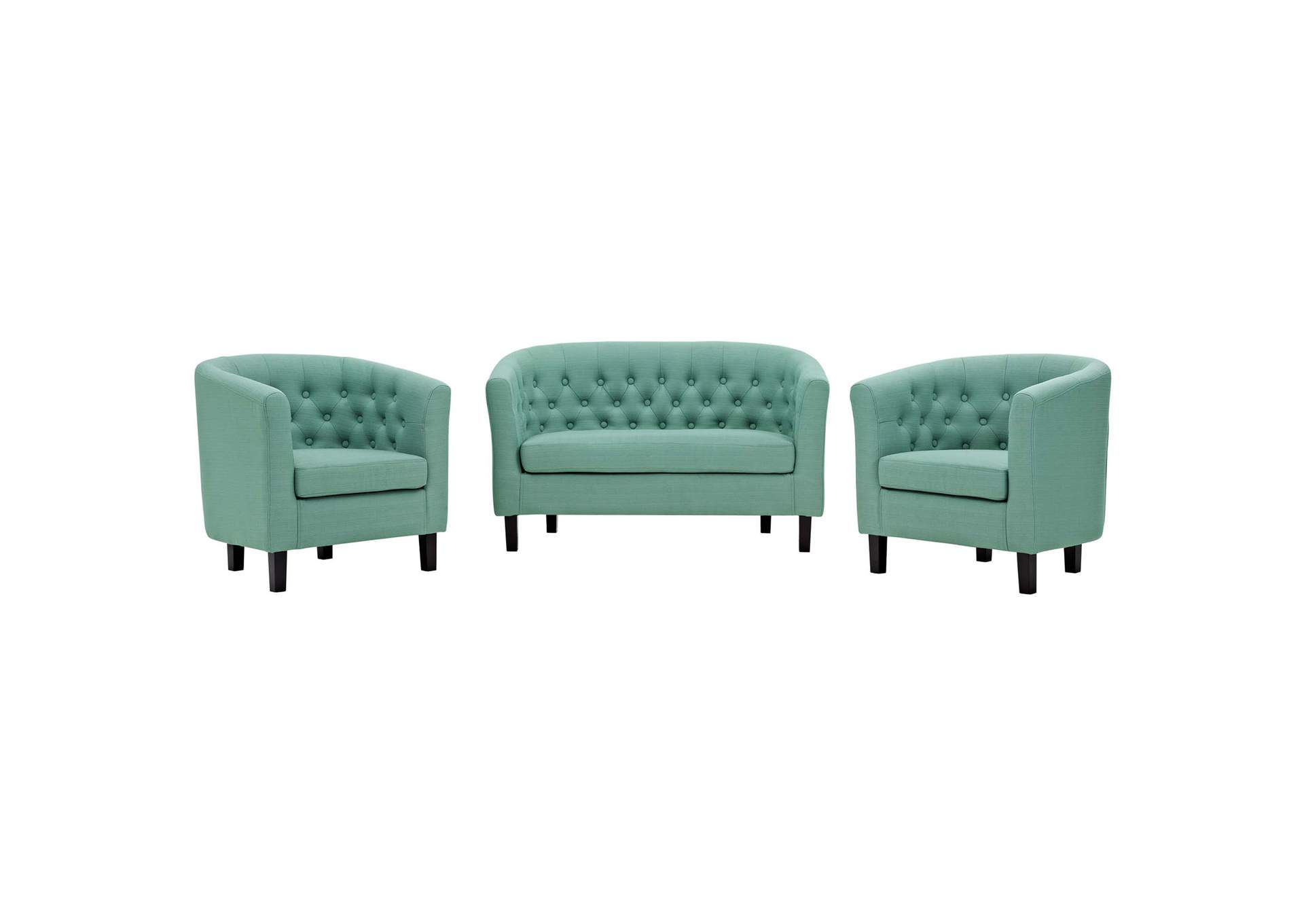 Laguna Prospect 3 Piece Upholstered Fabric Loveseat and Armchair Set,Modway