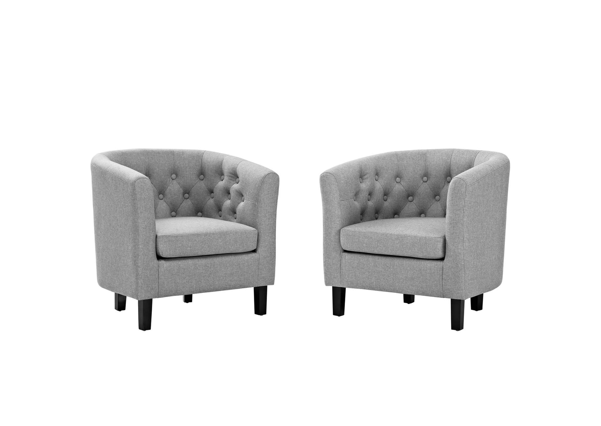Light Gray Prospect 2 Piece Upholstered Fabric Arm Chair Set,Modway