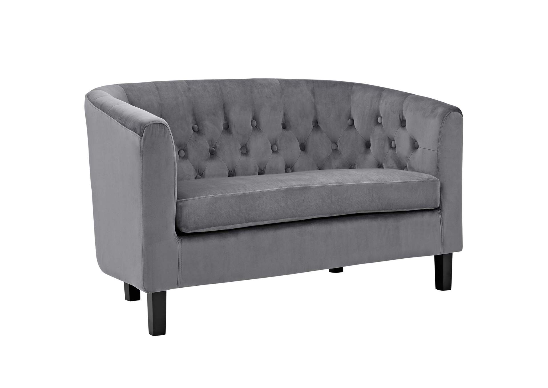 Gray Prospect 3 Piece Performance Velvet Loveseat and Armchair Set,Modway