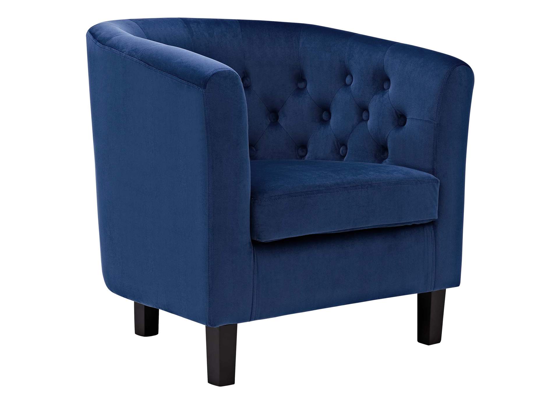 Navy Prospect 3 Piece Performance Velvet Loveseat and Armchair Set,Modway