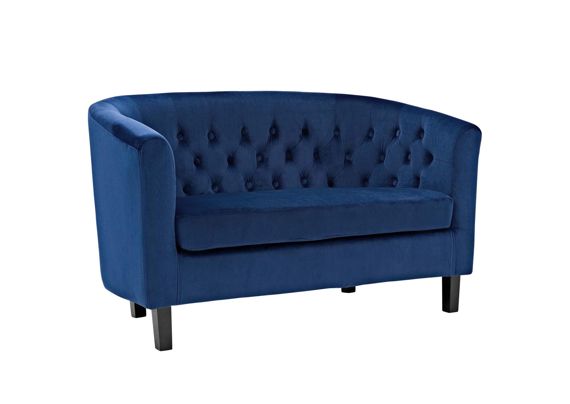 Navy Prospect 3 Piece Performance Velvet Loveseat and Armchair Set,Modway