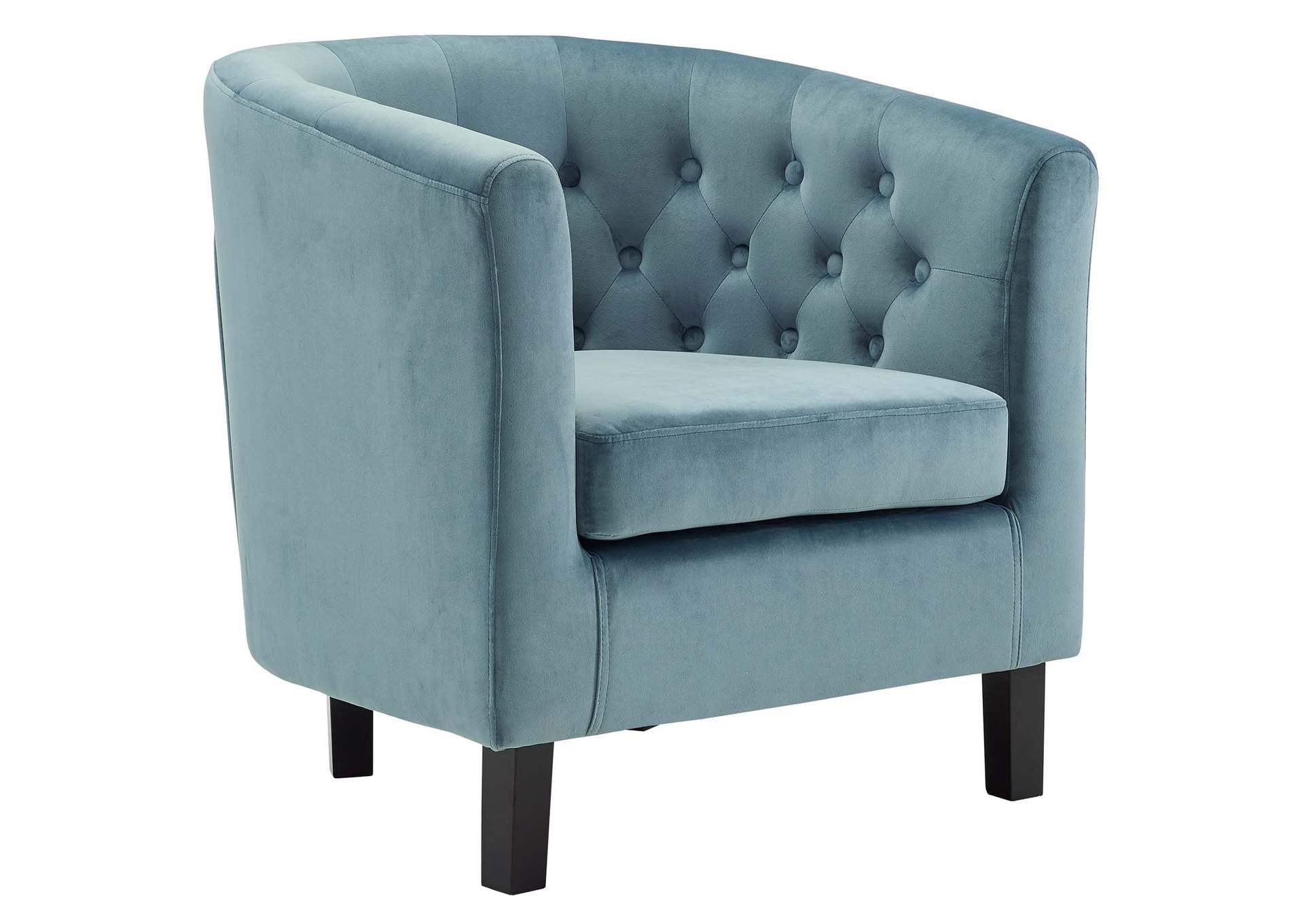 Sea Blue Prospect 3 Piece Performance Velvet Loveseat and Armchair Set,Modway