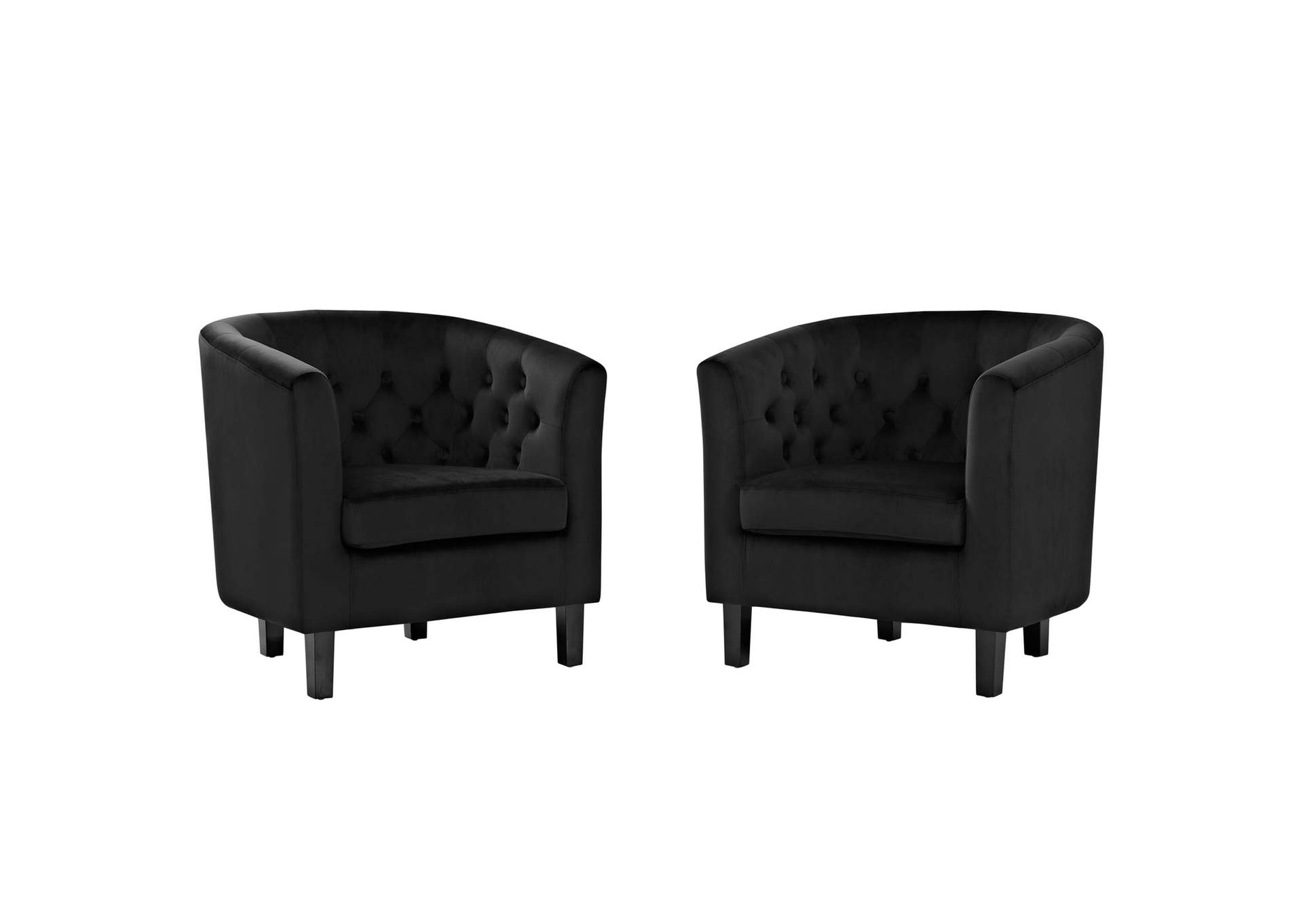 Black Prospect 2 Piece Performance Velvet Arm Chair Set,Modway