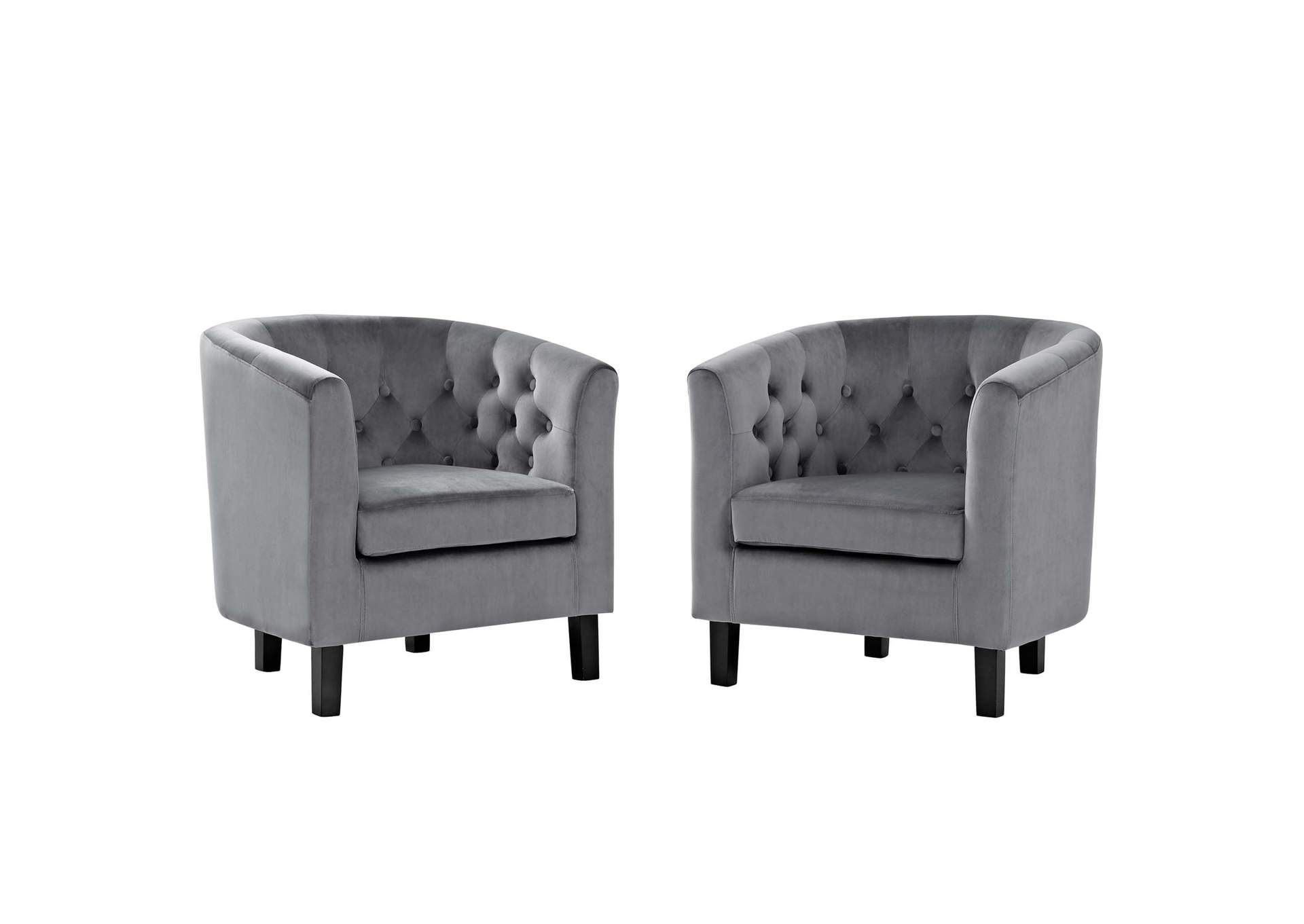 Gray Prospect 2 Piece Performance Velvet Arm Chair Set,Modway