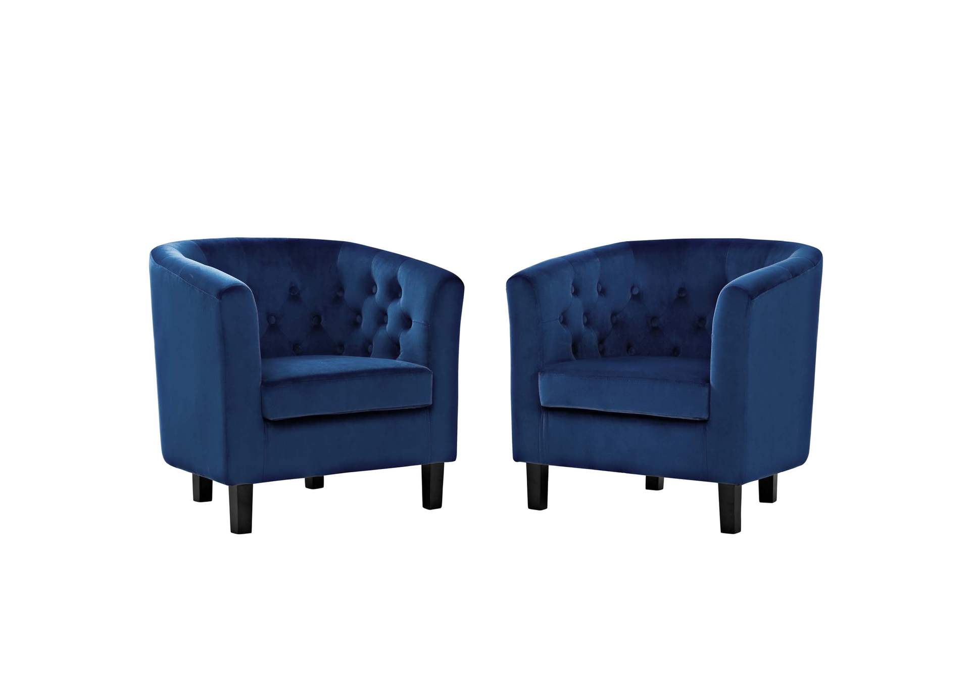 Navy Prospect 2 Piece Performance Velvet Arm Chair Set,Modway