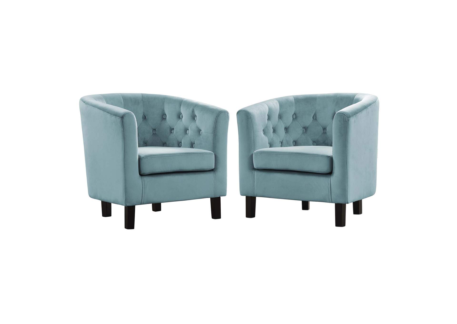 Sea Blue Prospect 2 Piece Performance Velvet Arm Chair Set,Modway