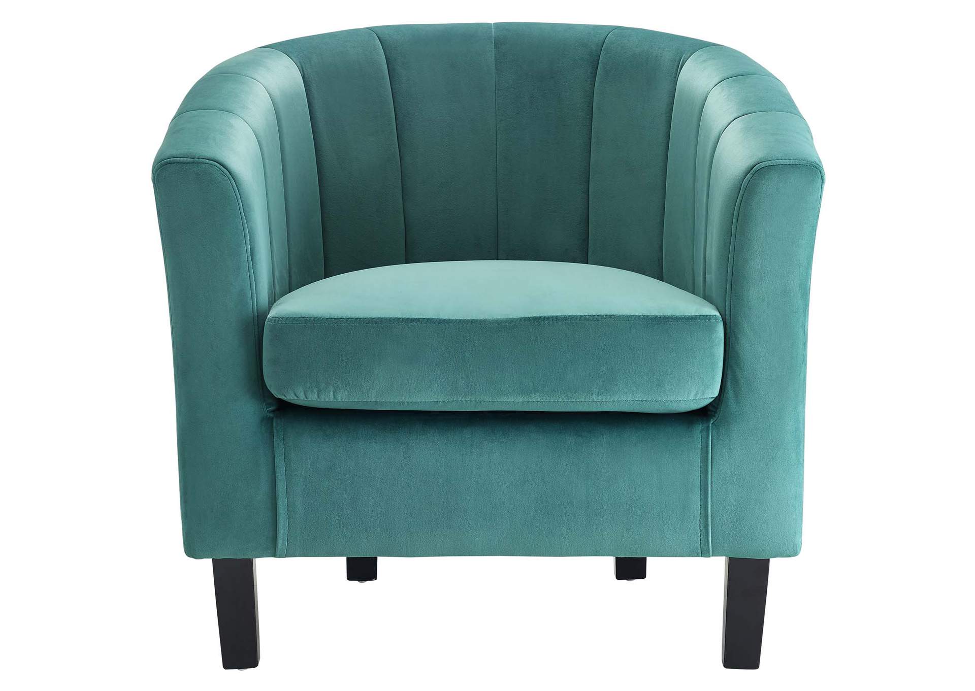 Teal Prospect Channel Tufted Performance Velvet Arm Chair,Modway