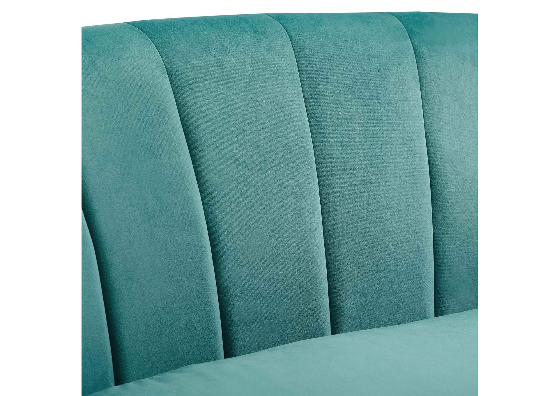 Teal Prospect Channel Tufted Performance Velvet Arm Chair,Modway