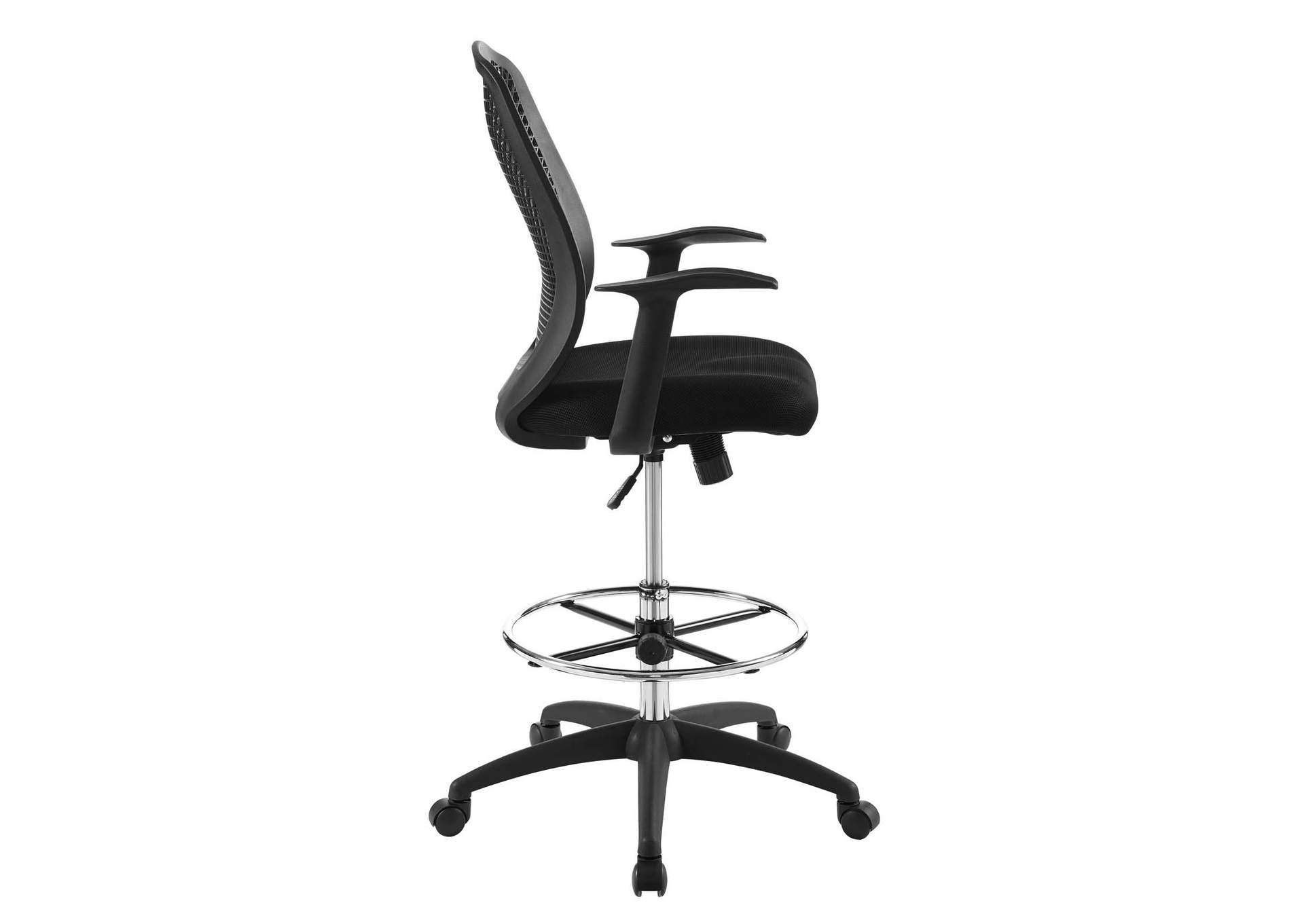 Black Intrepid Mesh Drafting Chair,Modway