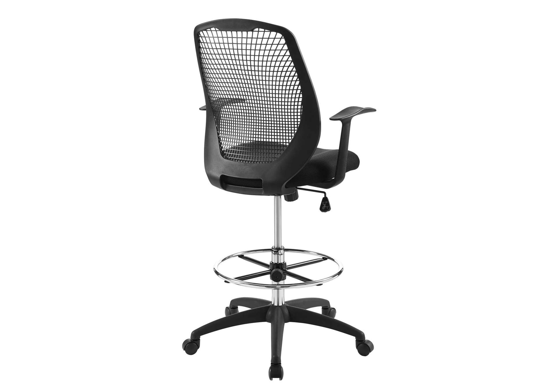 Black Intrepid Mesh Drafting Chair,Modway