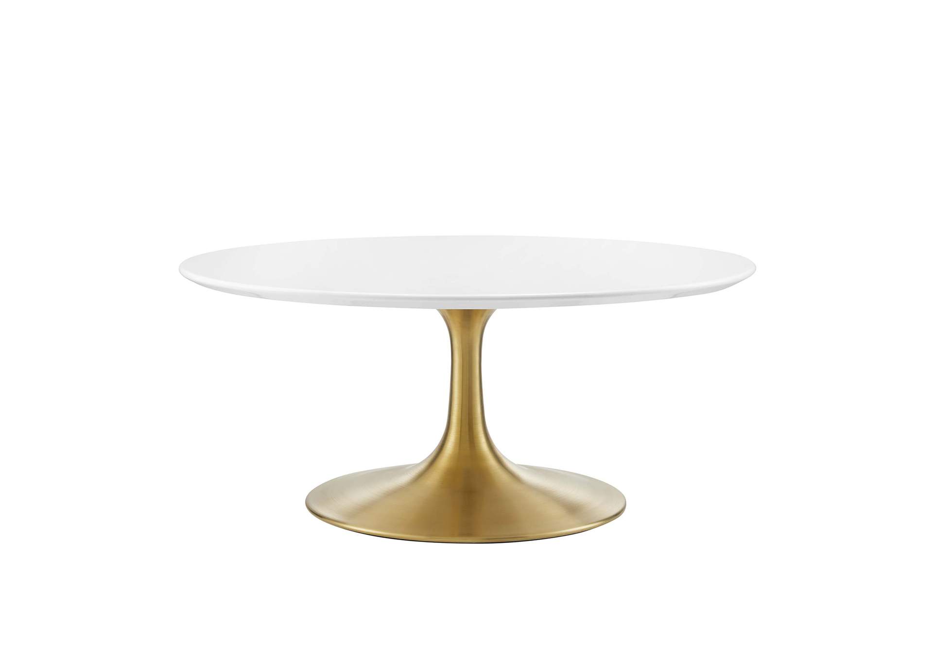 Gold White Lippa 36" Wood Coffee Table,Modway