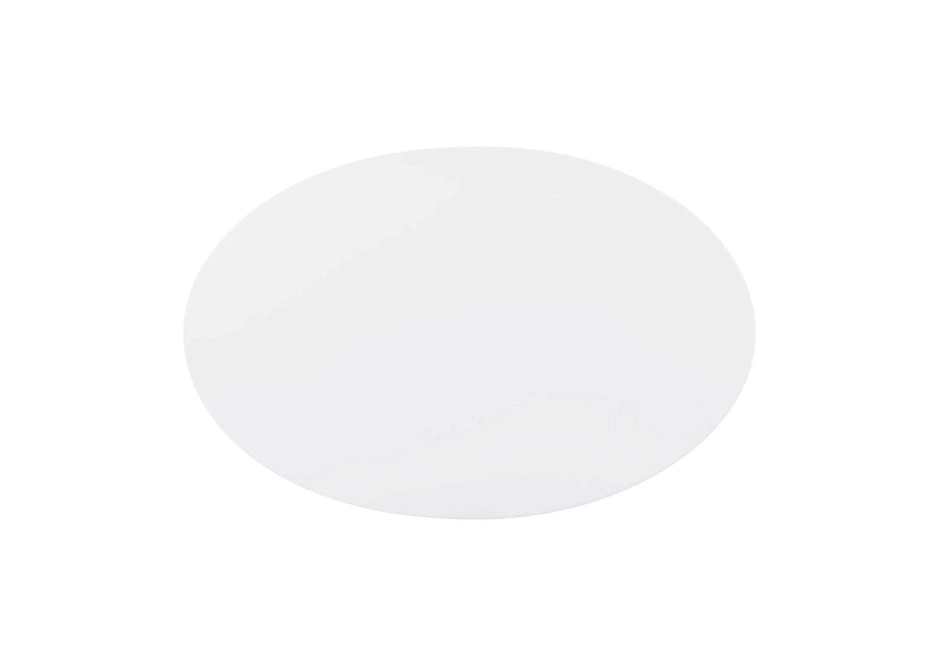 Rose White Lippa 42" Oval-Shaped Wood Top Coffee Table,Modway