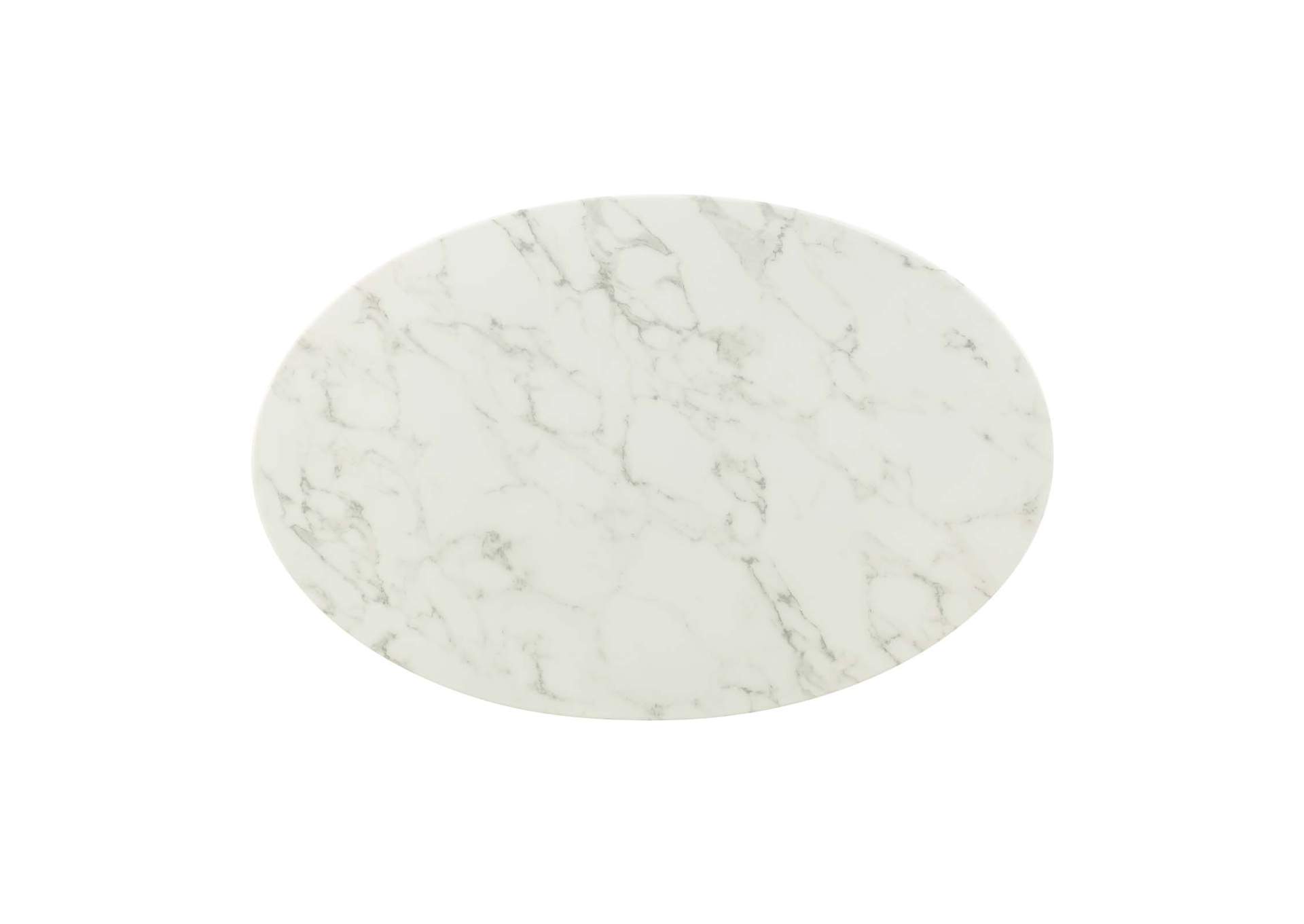 Rose White Lippa 42" Oval-Shaped Artificial Marble Coffee Table,Modway