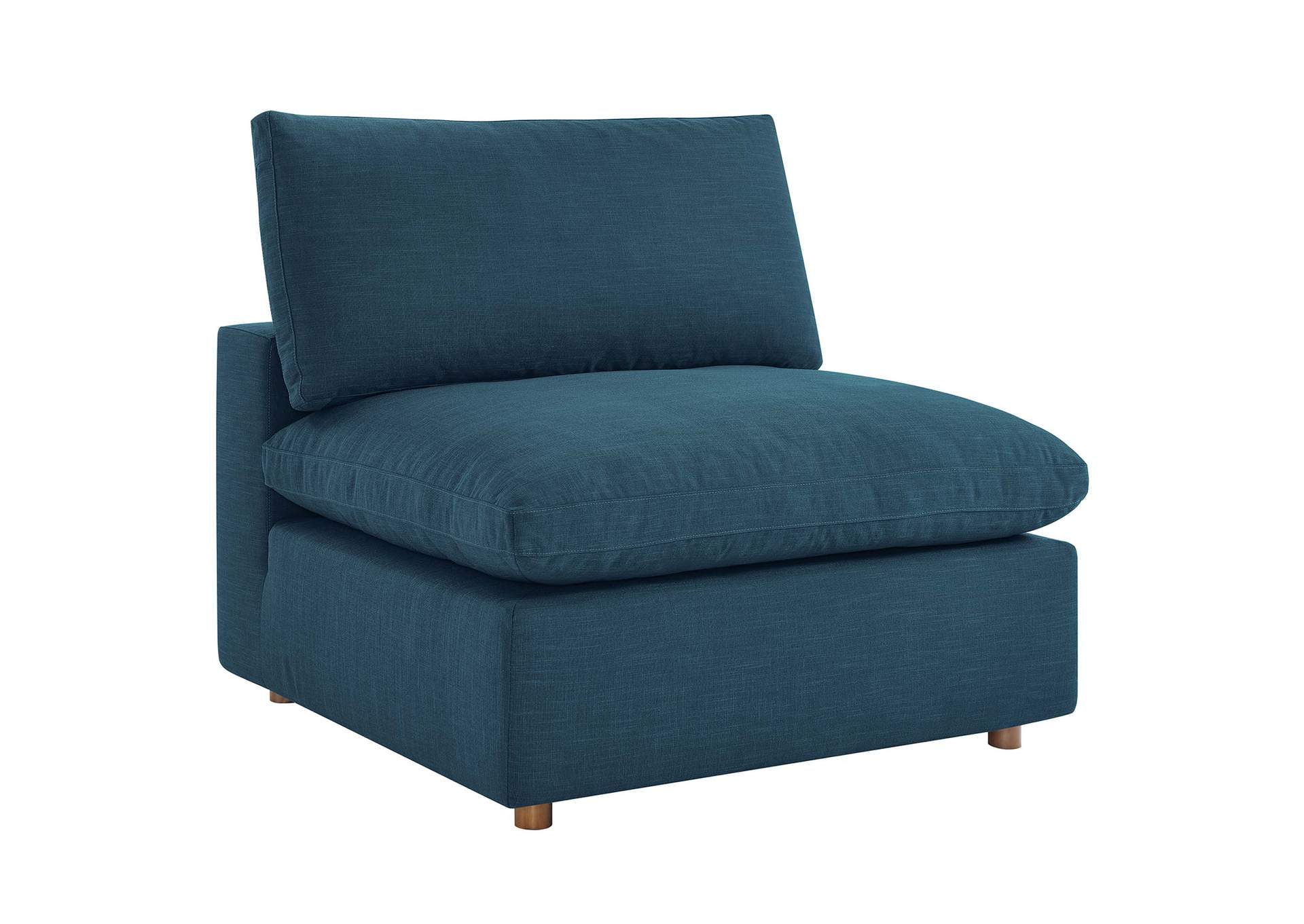 Commix Azure Blue Down Filled Overstuffed Armless Chair,Modway