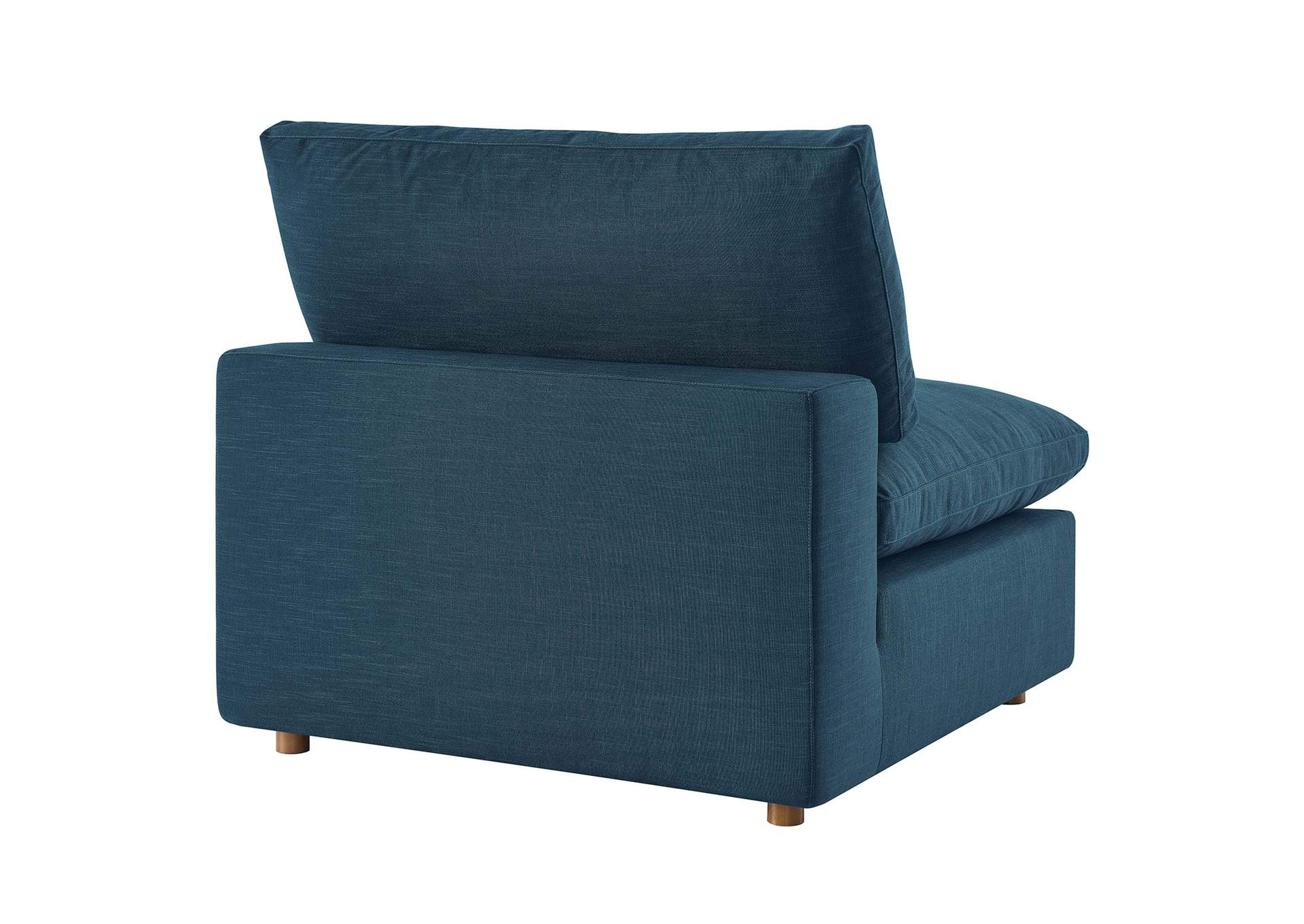 Commix Azure Blue Down Filled Overstuffed Armless Chair,Modway
