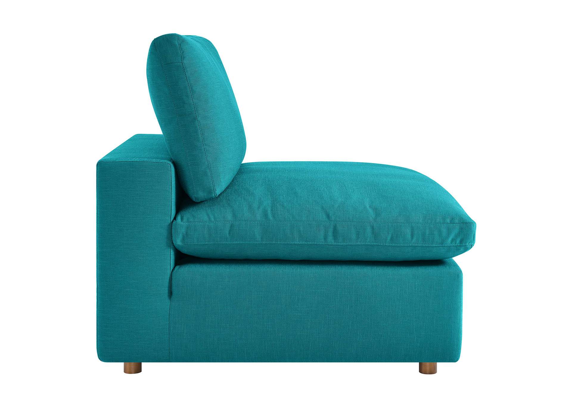 Commix Teal Down Filled Overstuffed Armless Chair,Modway