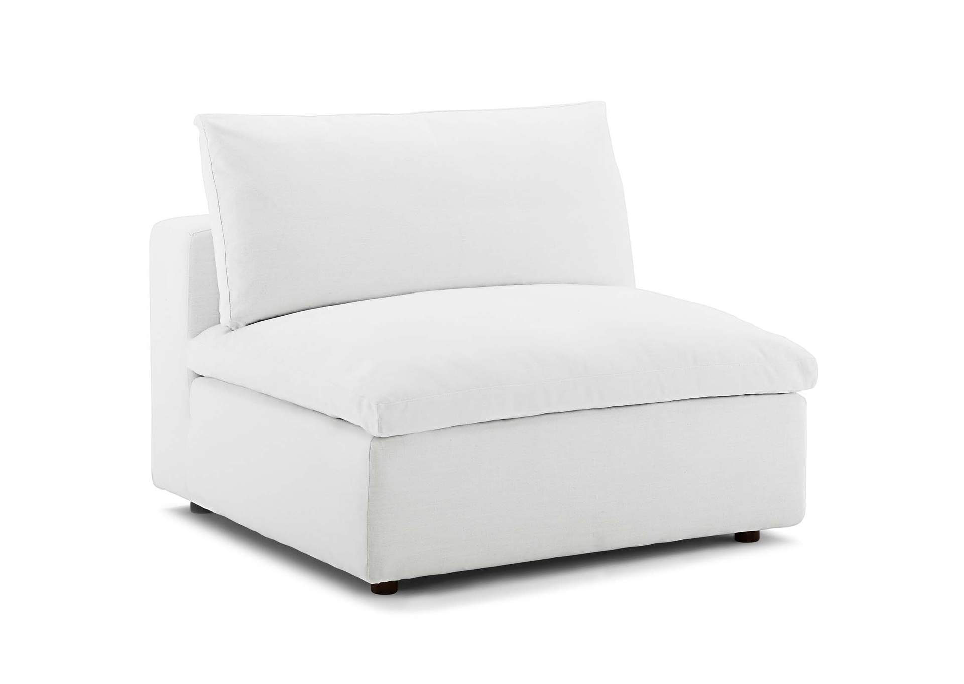 Commix White Down Filled Overstuffed Armless Chair,Modway