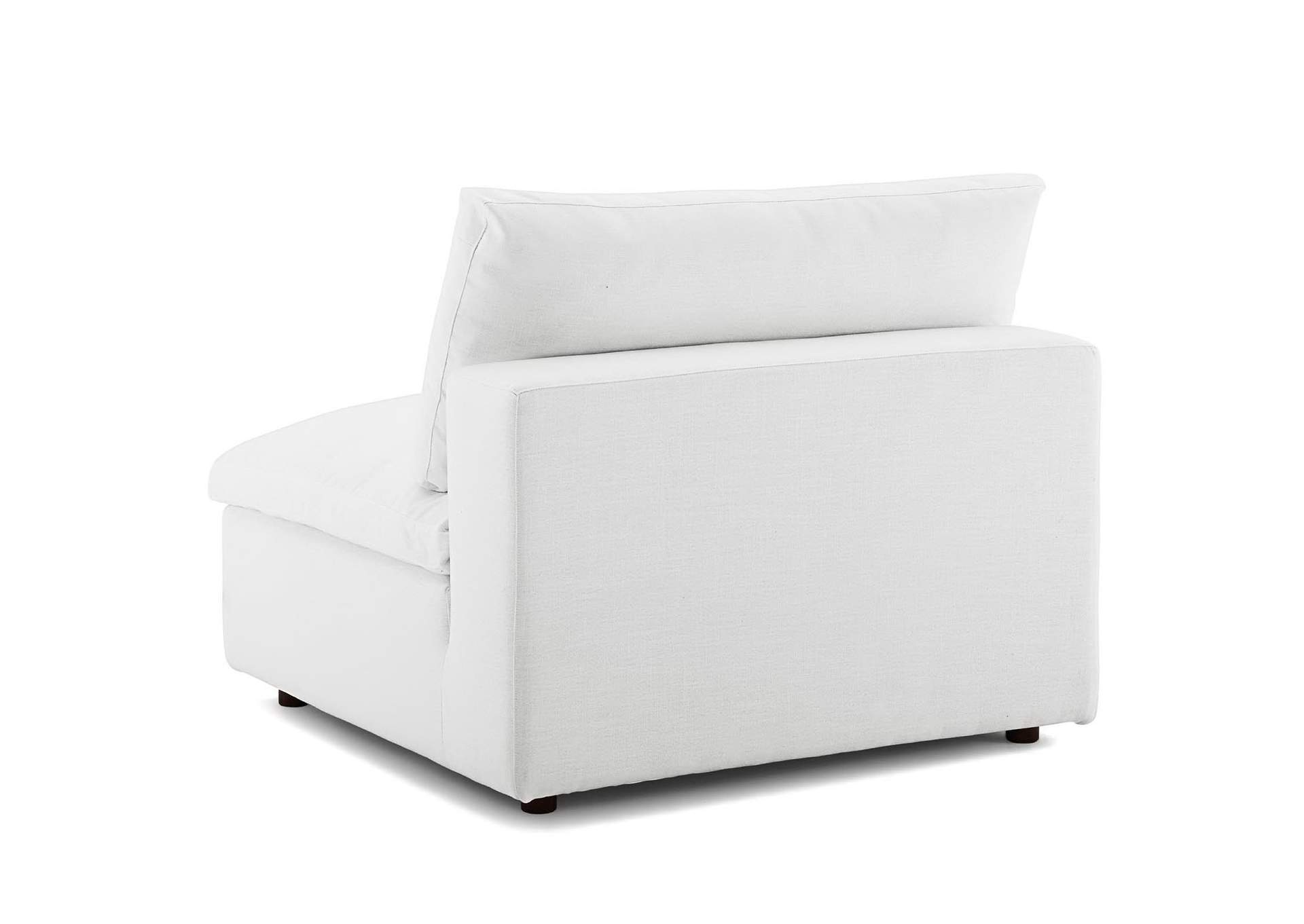 Commix White Down Filled Overstuffed Armless Chair,Modway