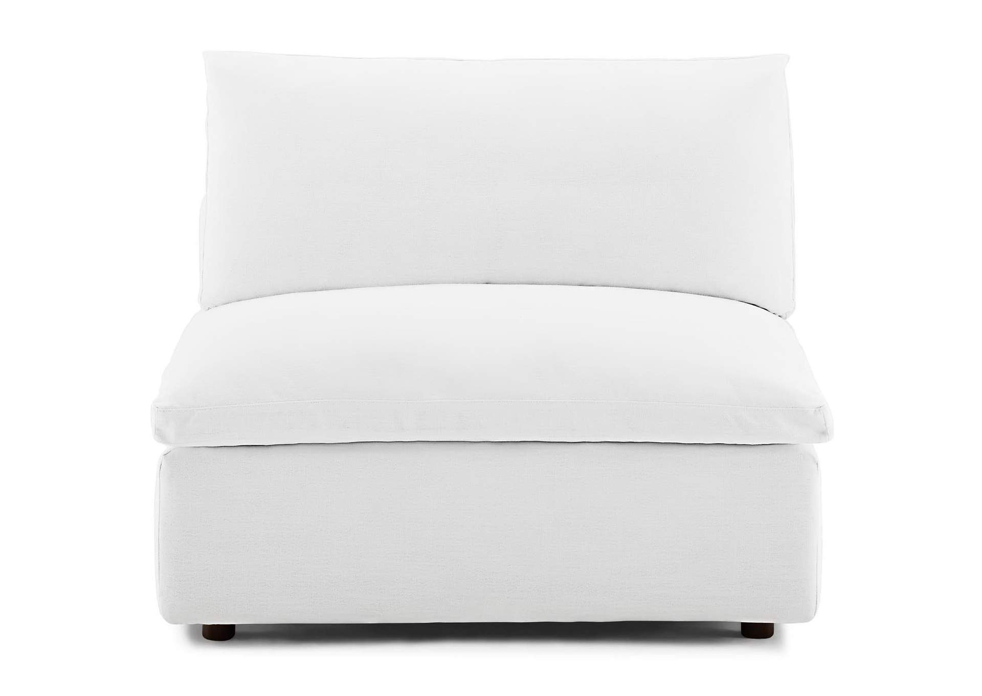 Commix White Down Filled Overstuffed Armless Chair,Modway