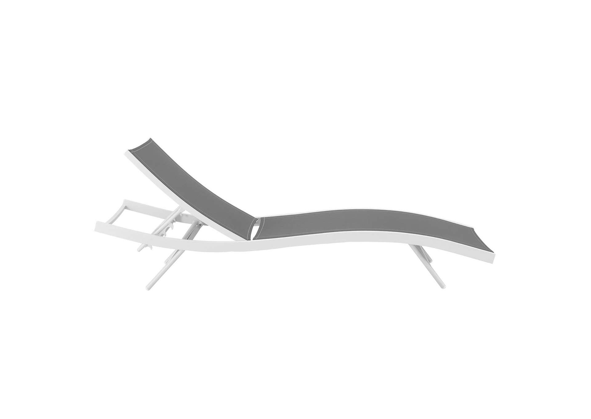 White Gray Glimpse Outdoor Patio Mesh Chaise Lounge Chair,Modway
