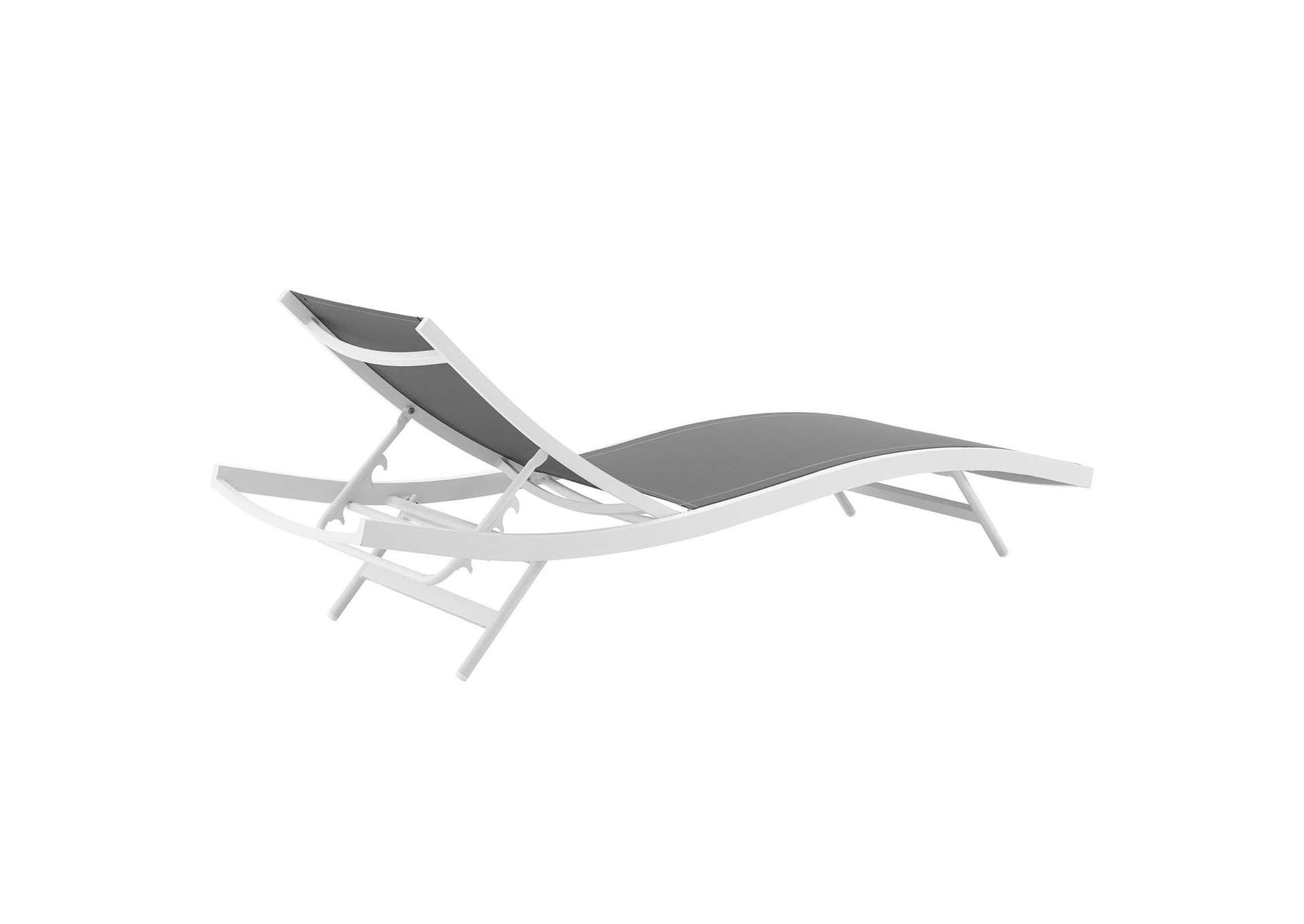 White Gray Glimpse Outdoor Patio Mesh Chaise Lounge Chair,Modway