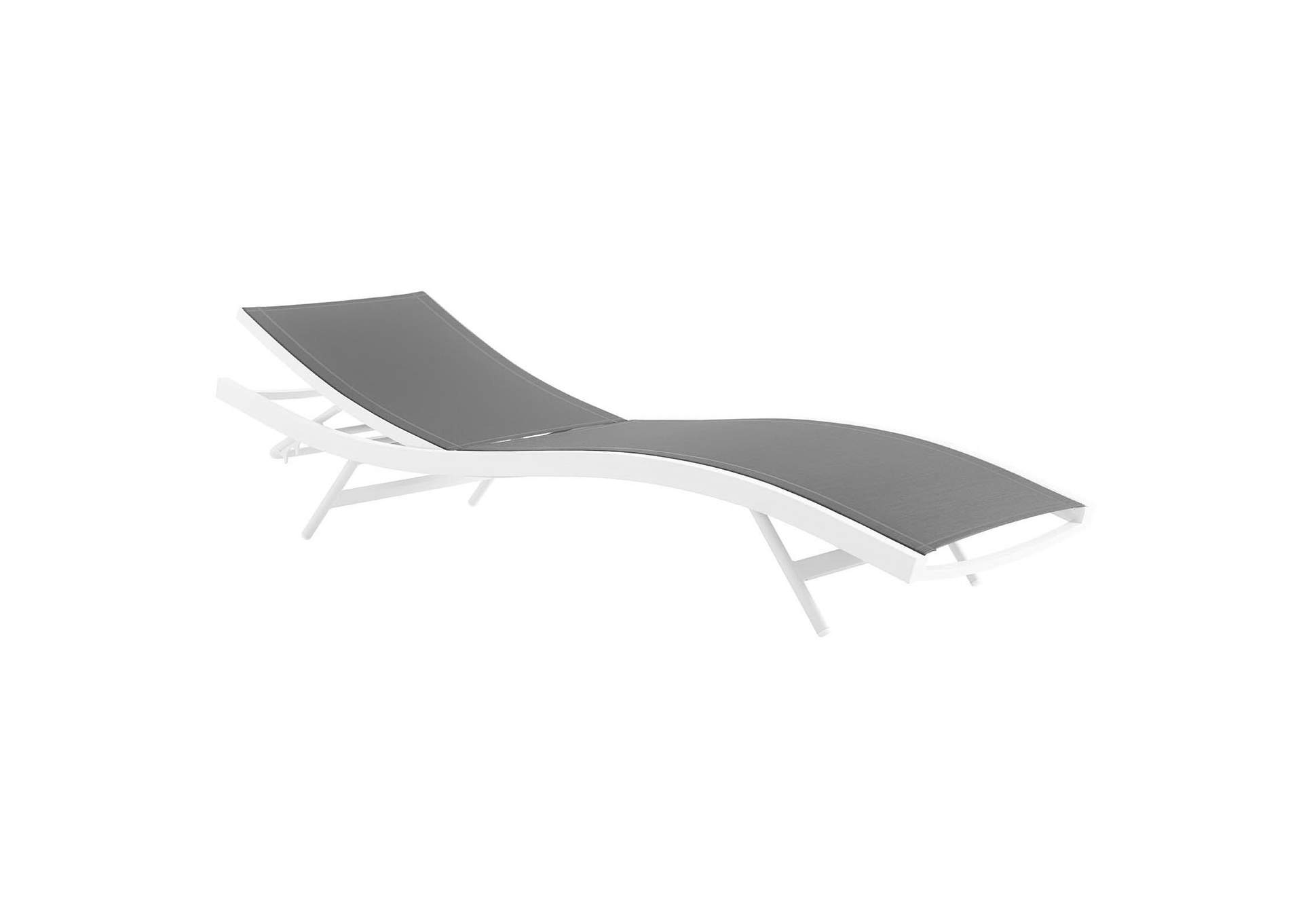 White Gray Glimpse Outdoor Patio Mesh Chaise Lounge Chair,Modway