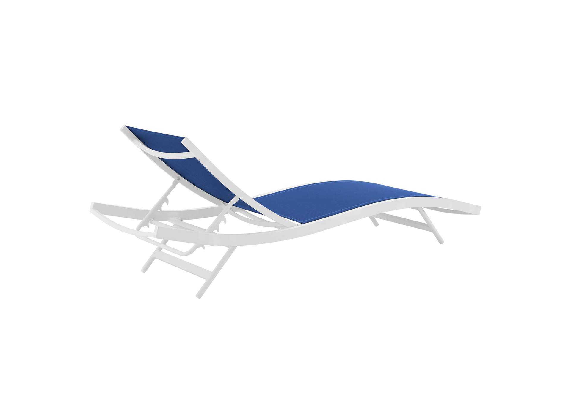 White Navy Glimpse Outdoor Patio Mesh Chaise Lounge Chair,Modway
