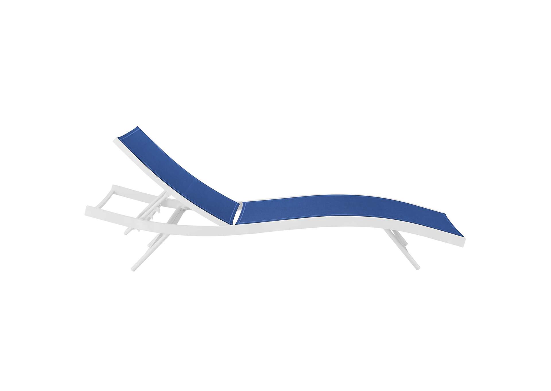 White Navy Glimpse Outdoor Patio Mesh Chaise Lounge Chair,Modway
