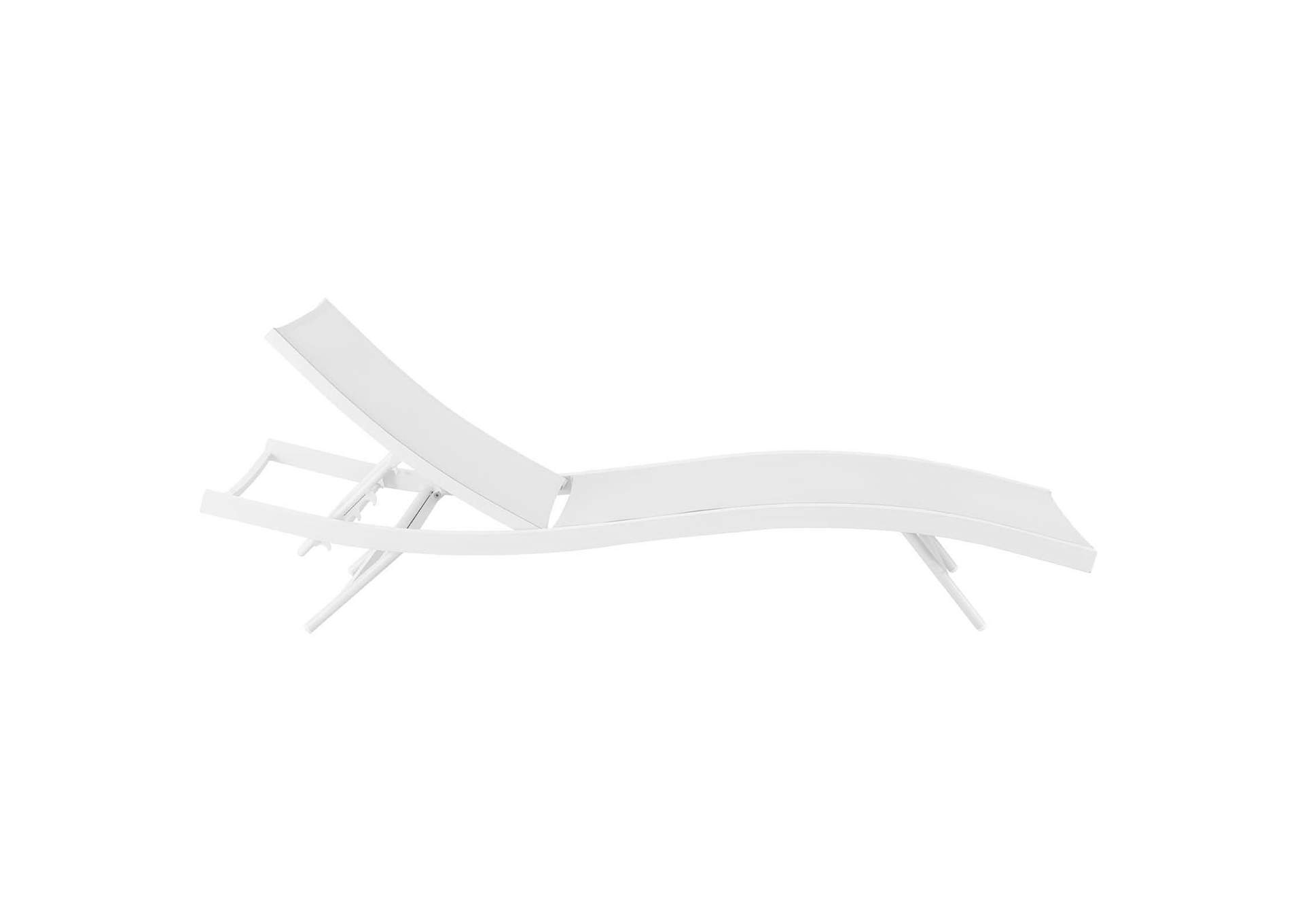 White White Glimpse Outdoor Patio Mesh Chaise Lounge Chair,Modway