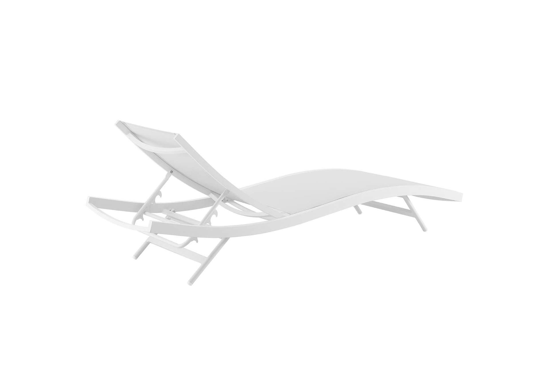 White White Glimpse Outdoor Patio Mesh Chaise Lounge Chair,Modway