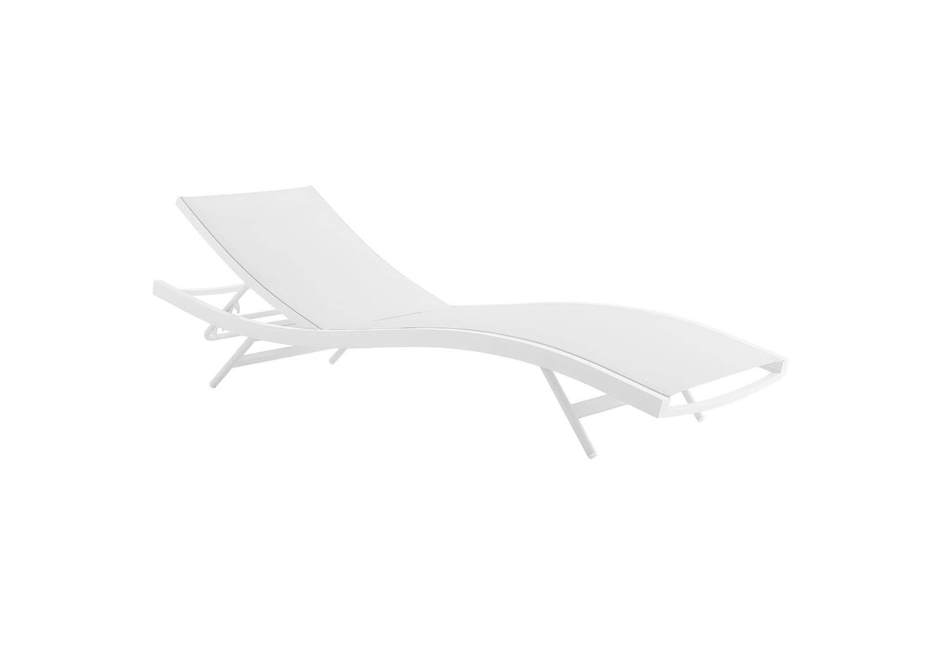 White White Glimpse Outdoor Patio Mesh Chaise Lounge Chair,Modway