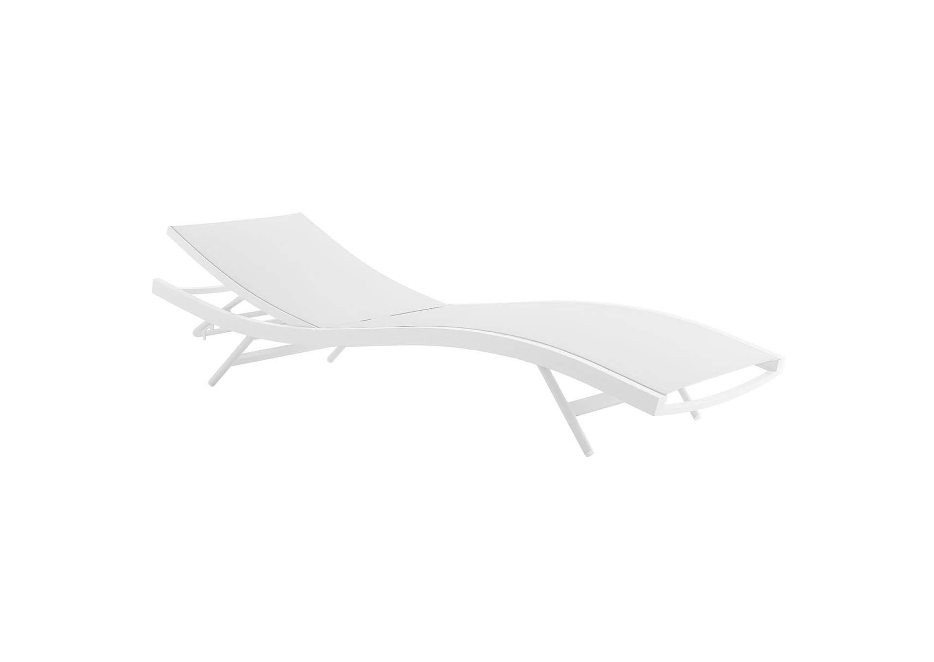 White White Glimpse Outdoor Patio Mesh Chaise Lounge Chair,Modway