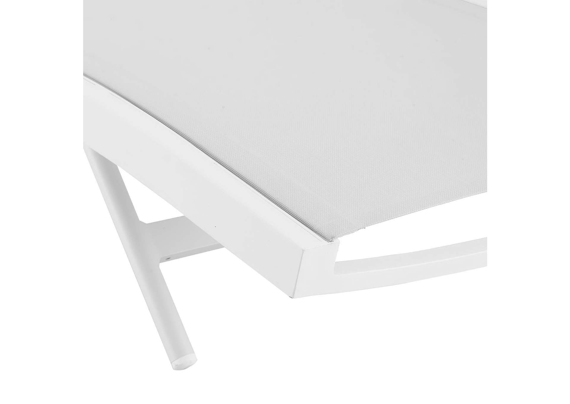 White White Glimpse Outdoor Patio Mesh Chaise Lounge Chair,Modway
