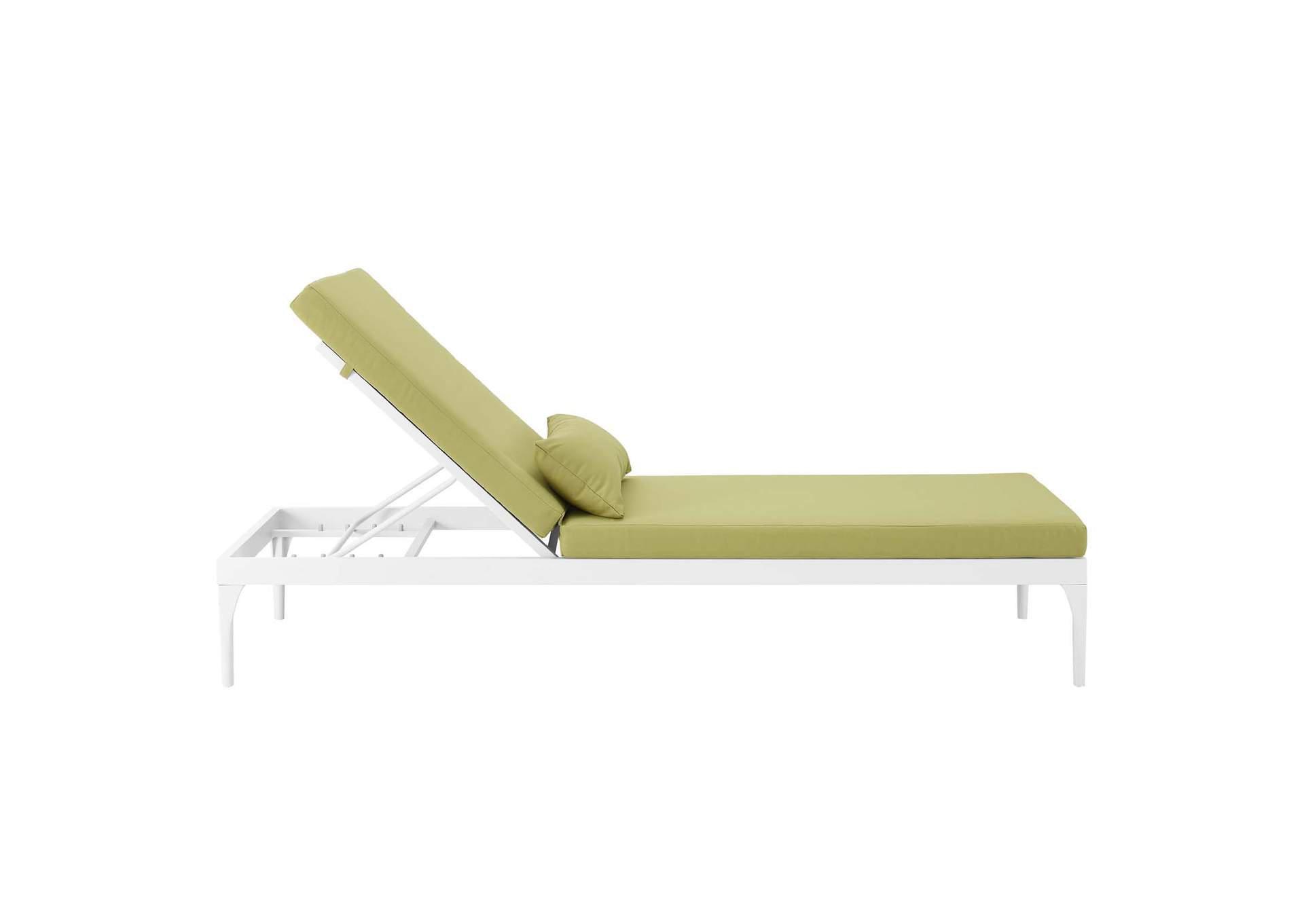 White Peridot Perspective Cushion Outdoor Patio Chaise Lounge Chair,Modway