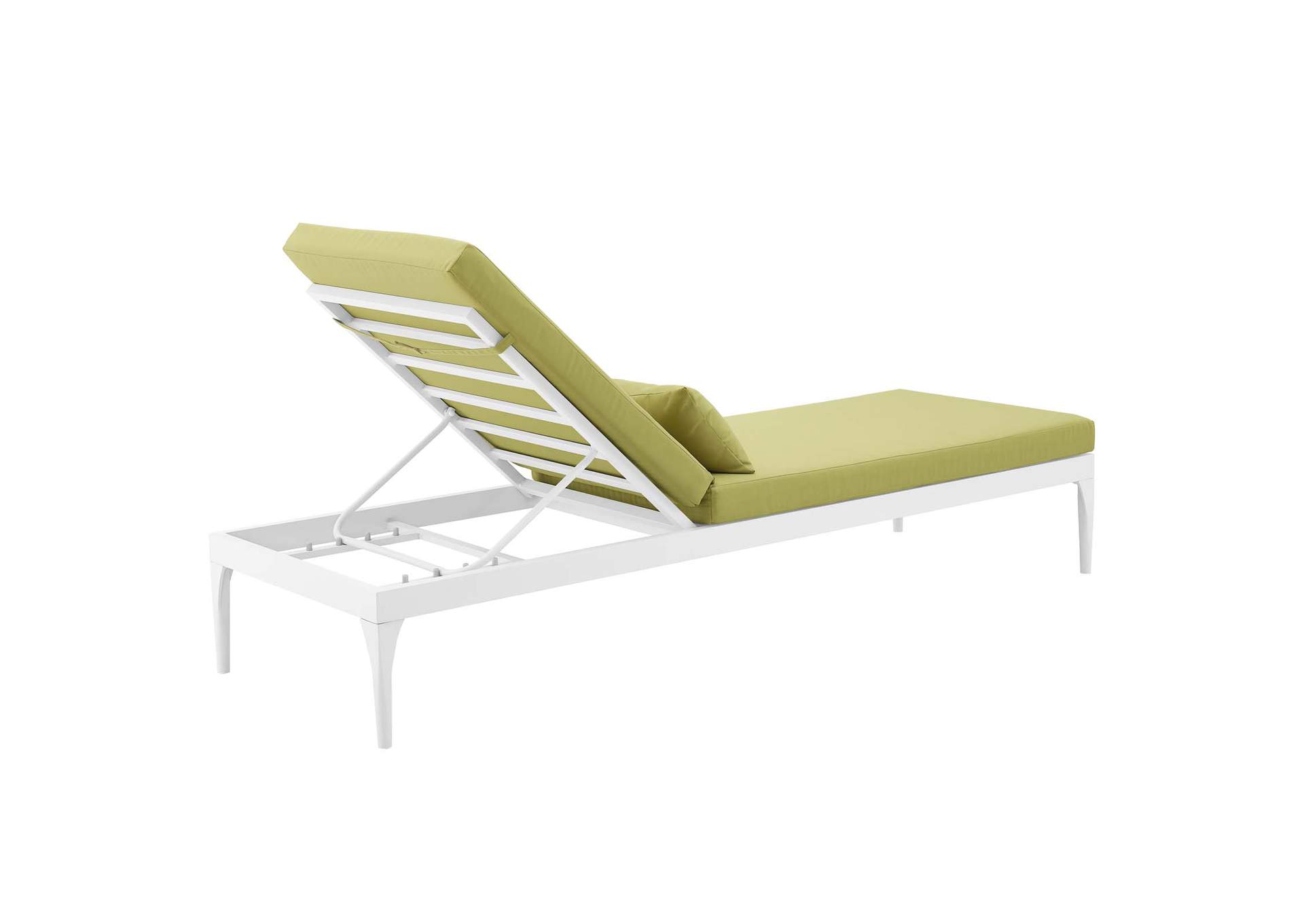 White Peridot Perspective Cushion Outdoor Patio Chaise Lounge Chair,Modway