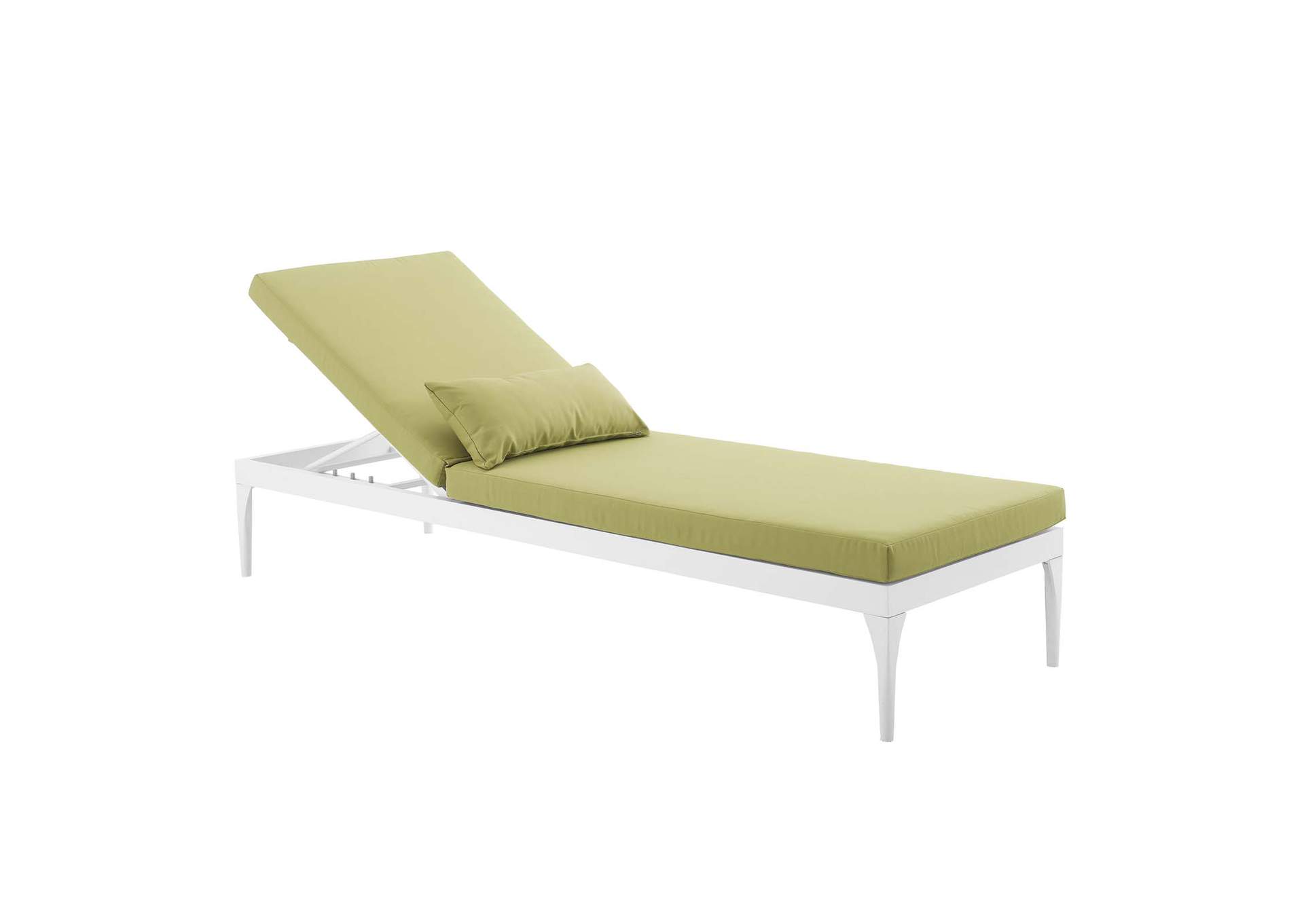 White Peridot Perspective Cushion Outdoor Patio Chaise Lounge Chair,Modway