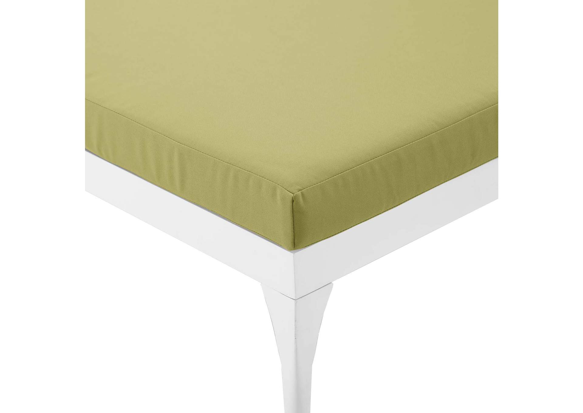 White Peridot Perspective Cushion Outdoor Patio Chaise Lounge Chair,Modway