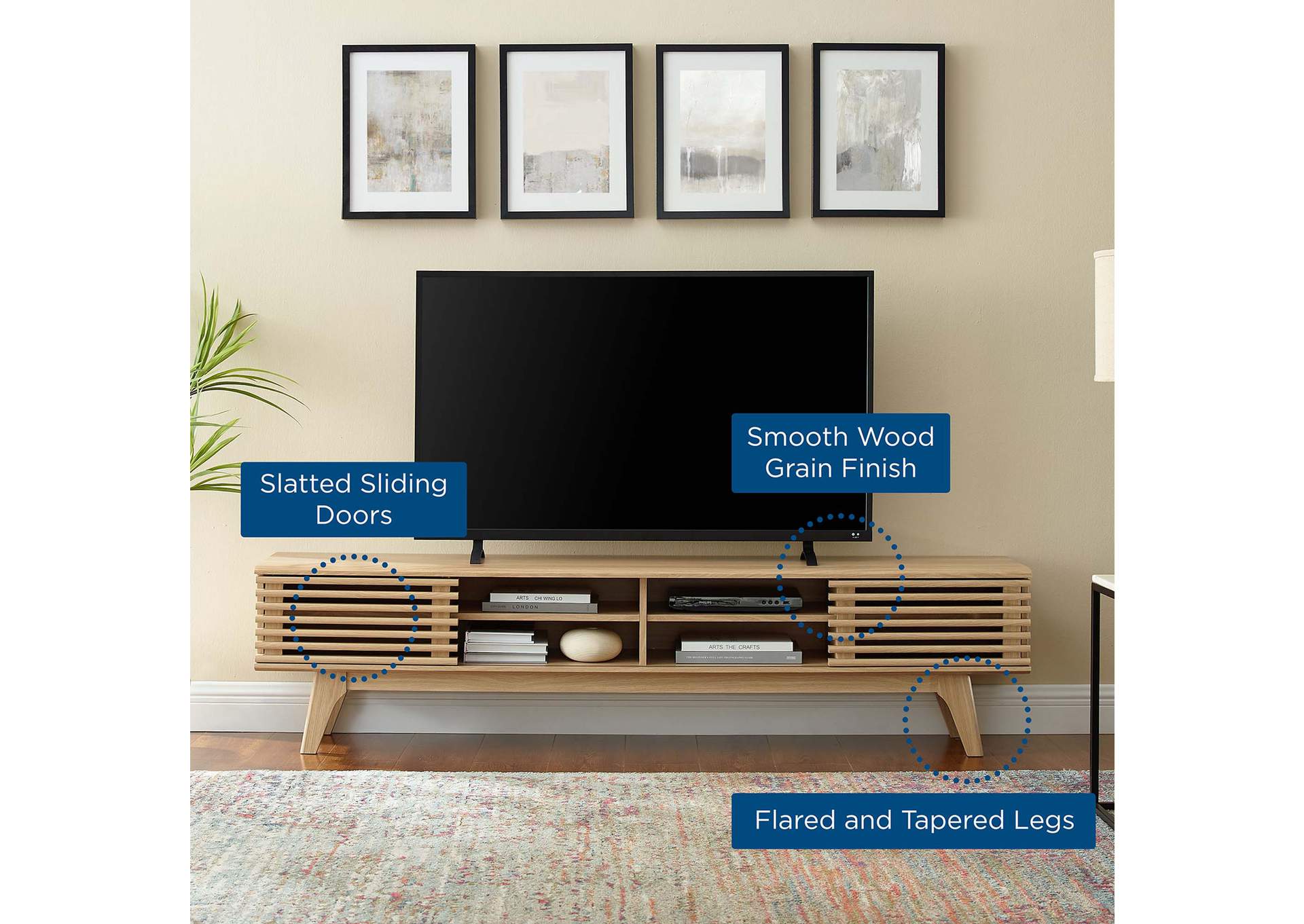 Render 70" Entertainment Center TV Stand,Modway