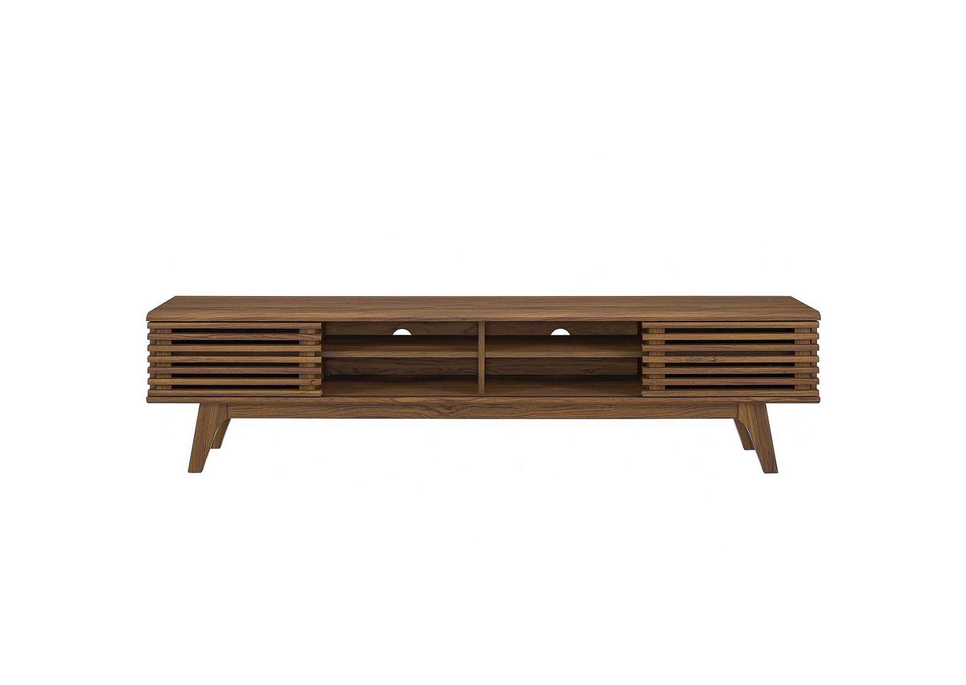 Walnut Walnut Render 70" Entertainment Center TV Stand,Modway