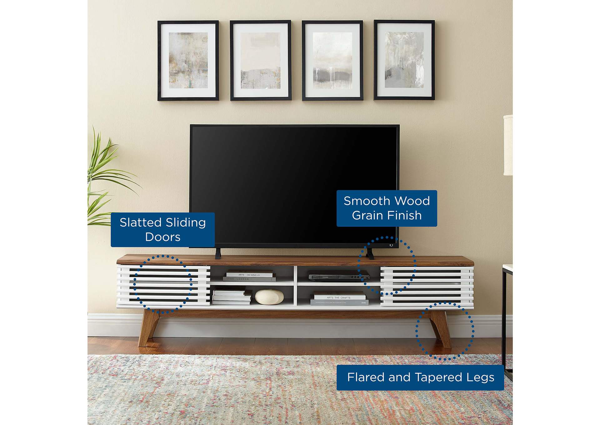 Render 70" Entertainment Center TV Stand,Modway